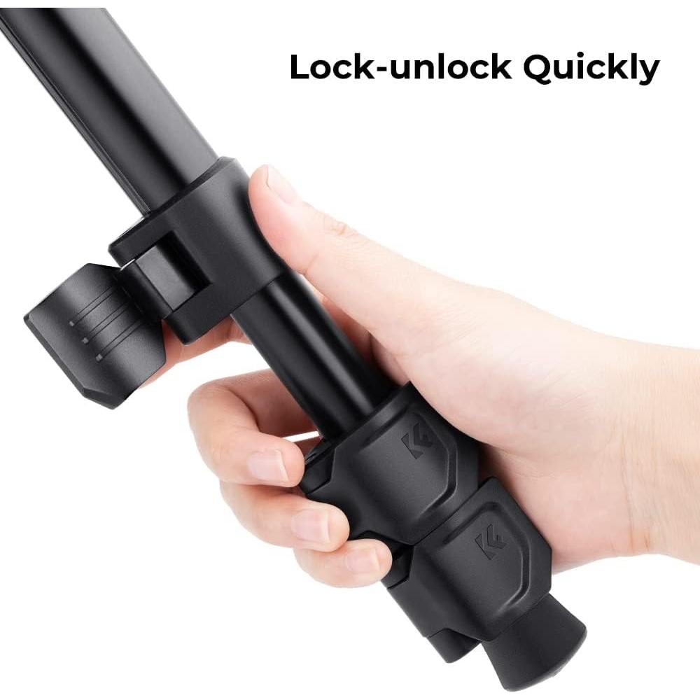 Trípode K&F CONCEPT 64"/162cm Aluminio con Cabezal de Bola 10kg