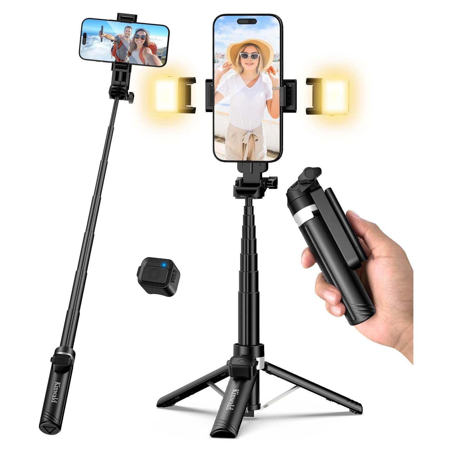 Trípode Compacto Kinwald SX-M2 con Luz LED y Control Remoto