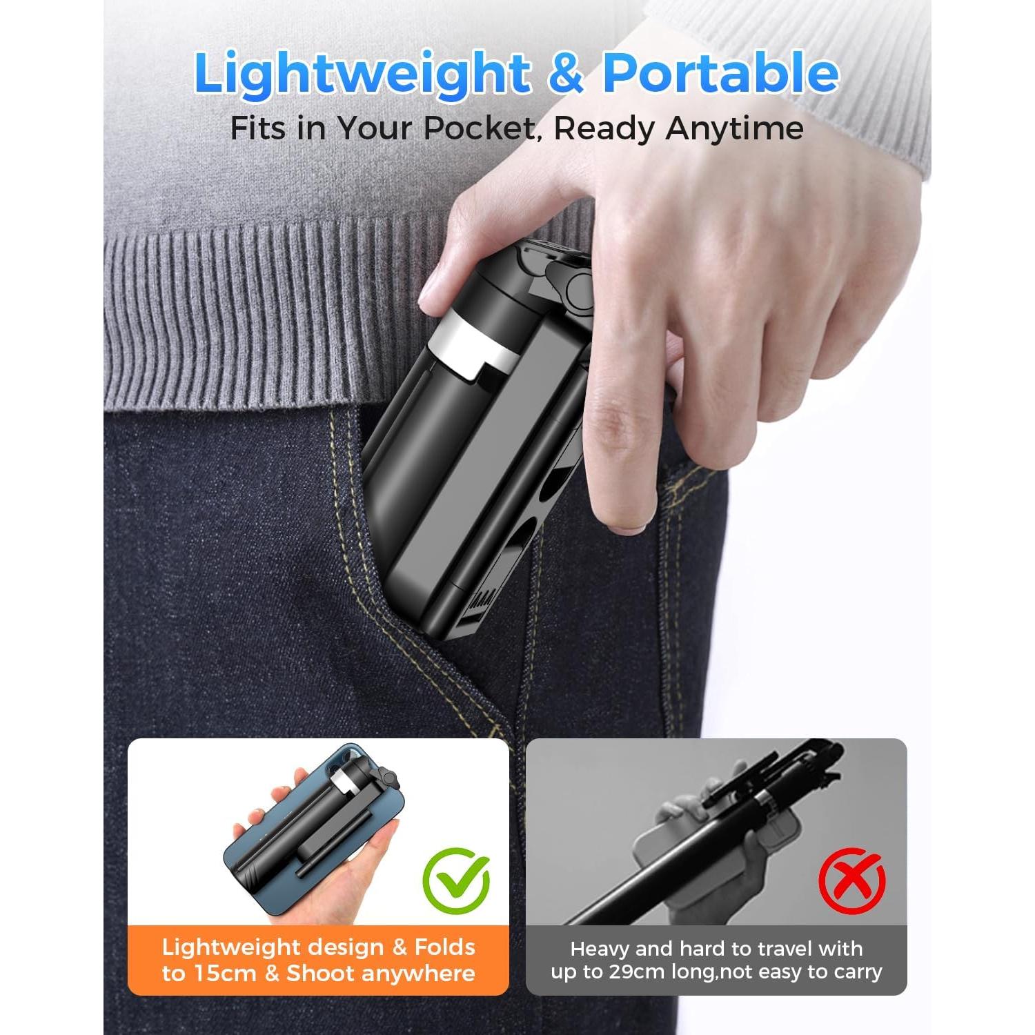 Trípode Compacto Kinwald SX-M2 con Luz LED y Control Remoto