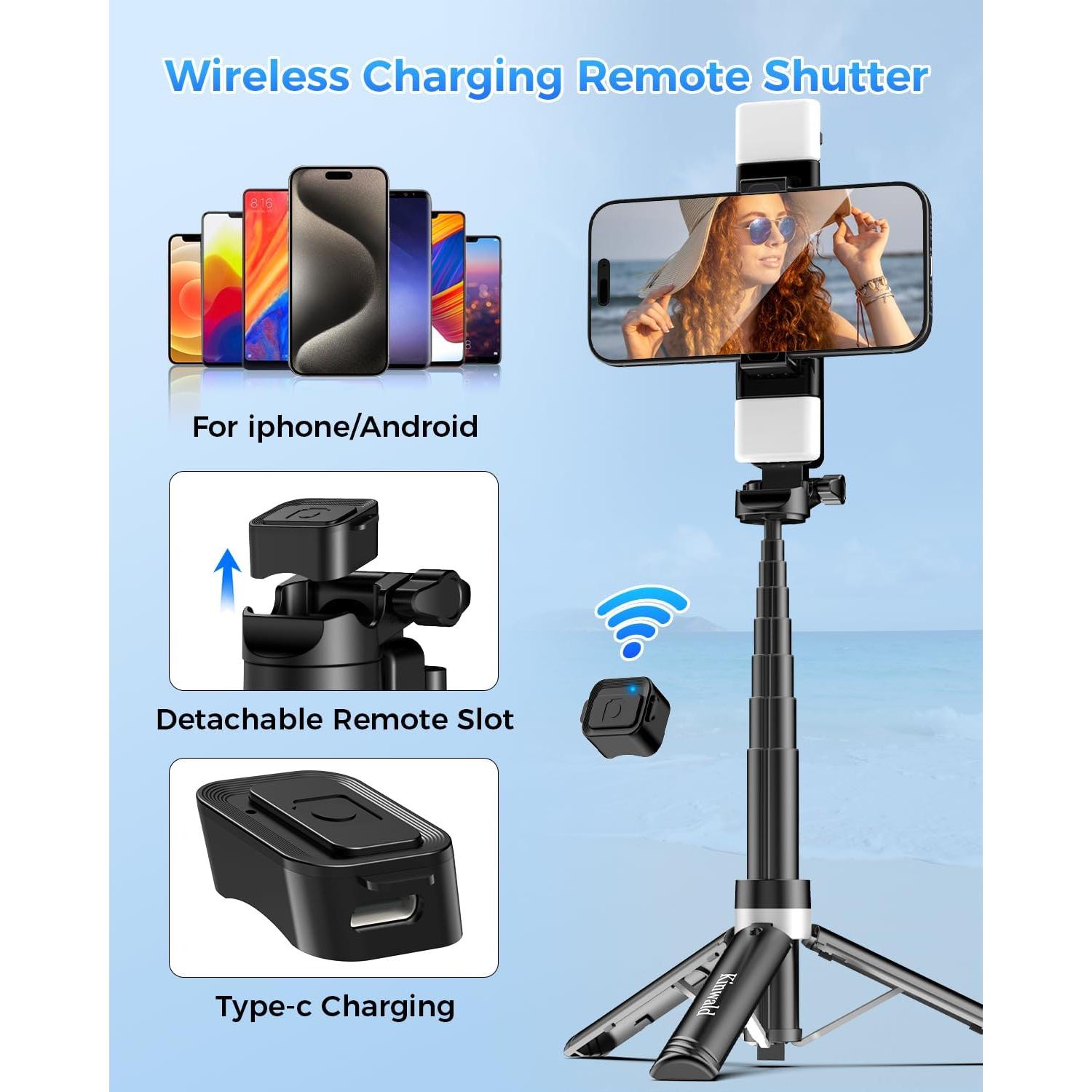 Trípode Compacto Kinwald SX-M2 con Luz LED y Control Remoto