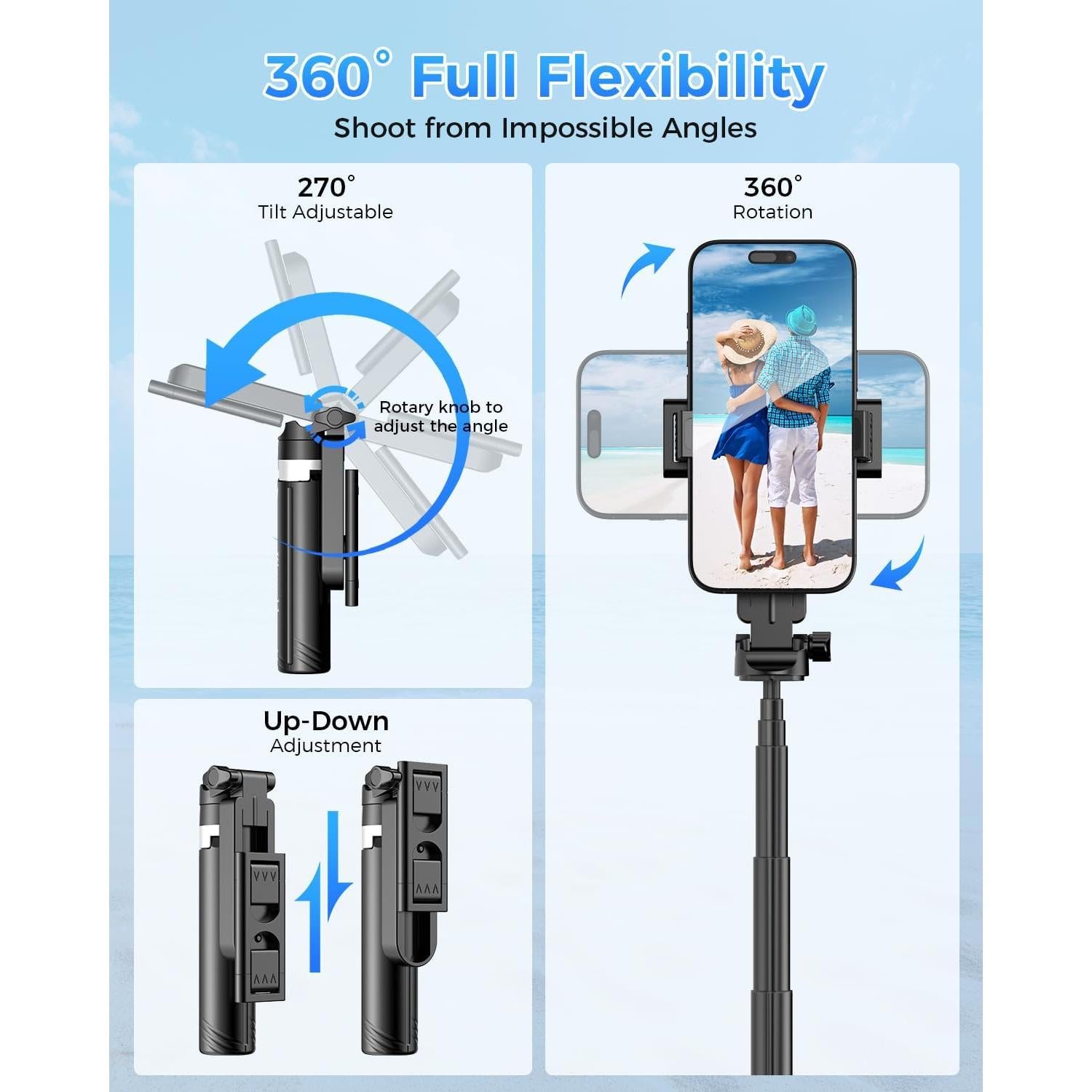 Trípode Compacto Kinwald SX-M2 con Luz LED y Control Remoto