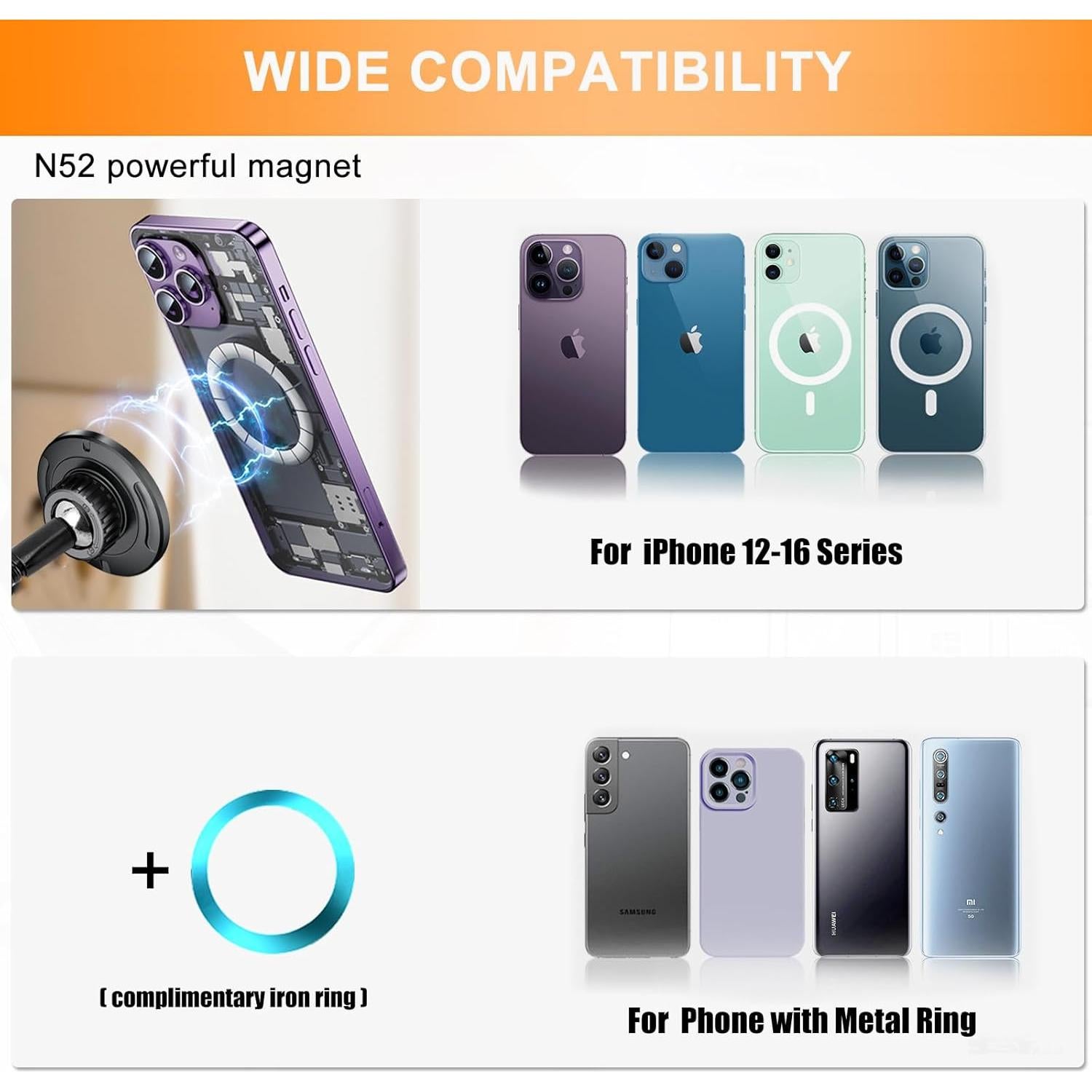 Soporte Magnético para Teléfono JCTRIWAY con Luz de Anillo