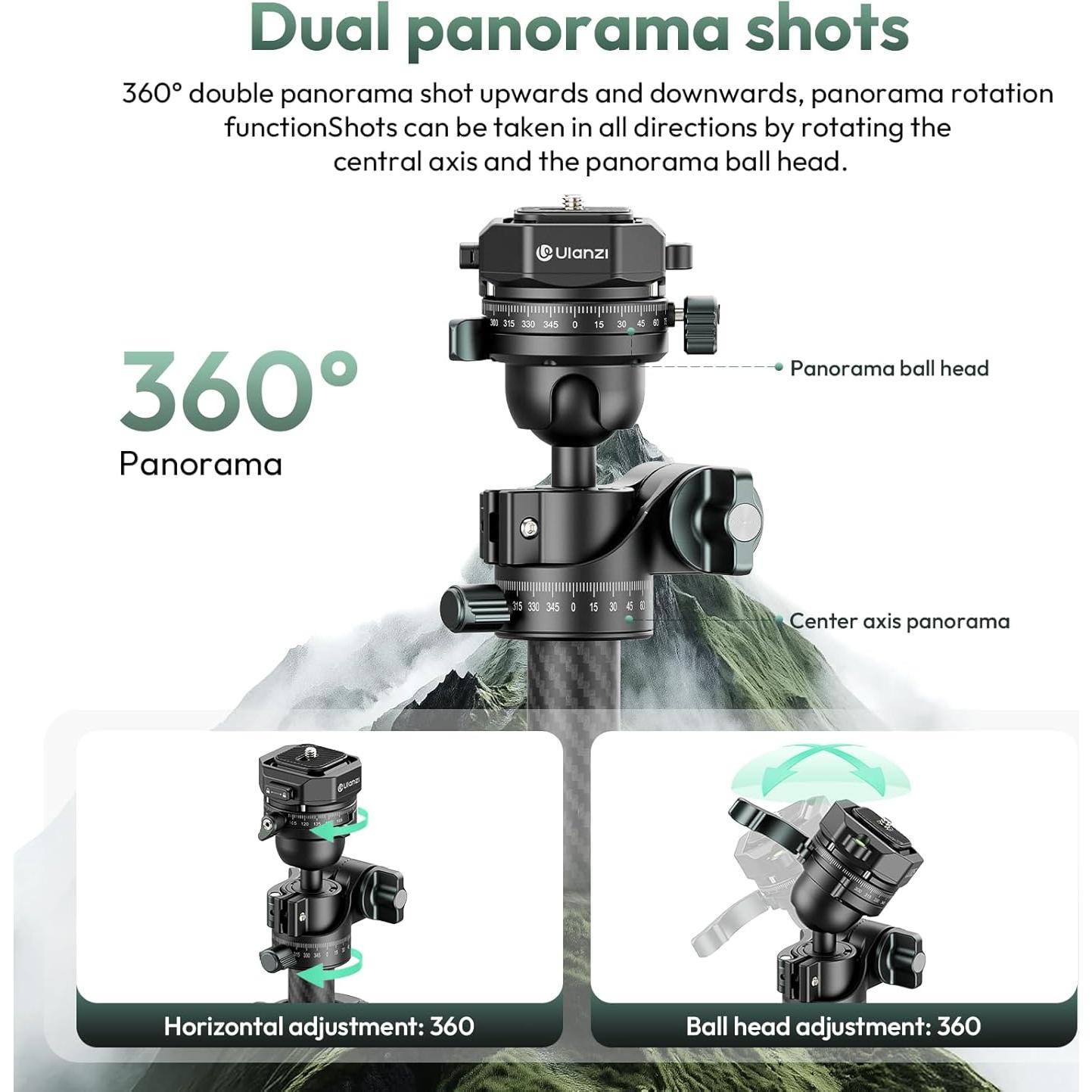 Trípode de Fibra de Carbono ULANZI JJ05 183.9 cm Carga 18 kg