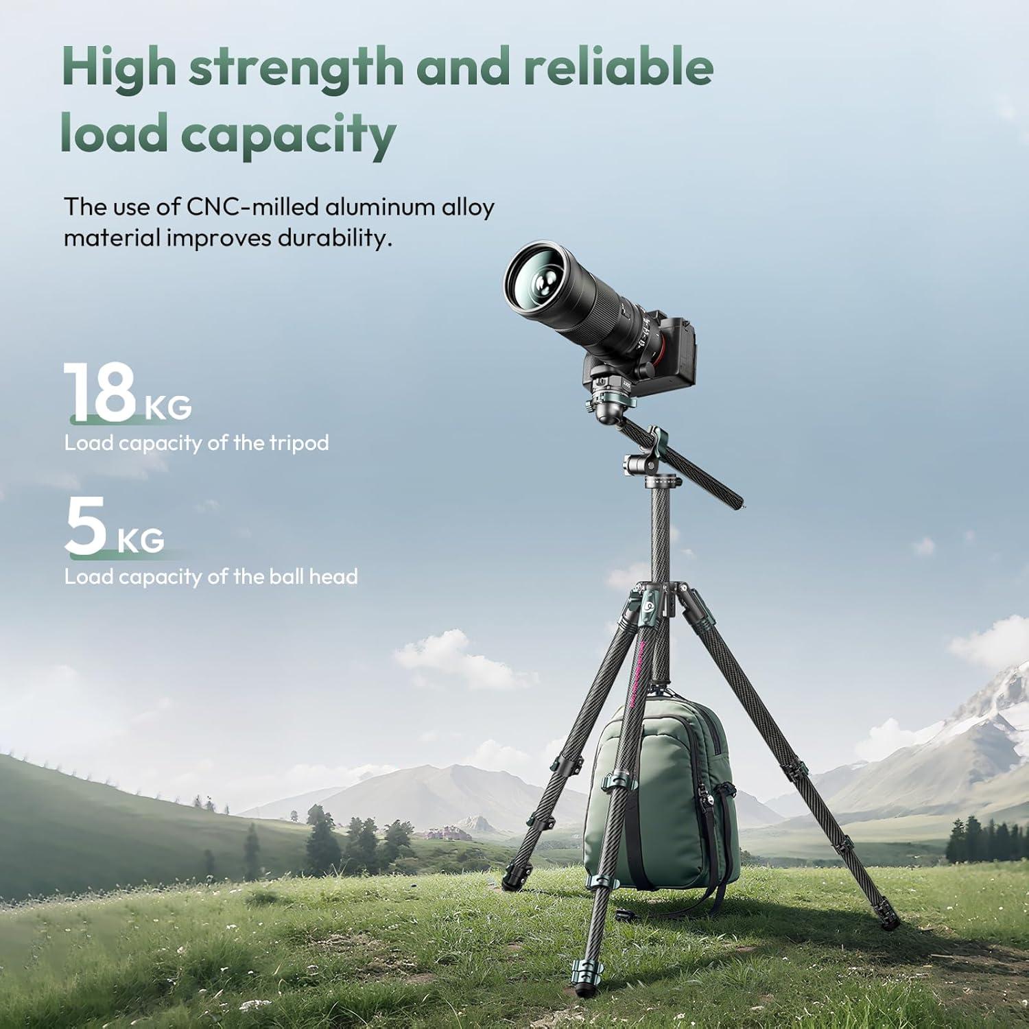 Trípode de Fibra de Carbono ULANZI JJ05 183.9 cm Carga 18 kg