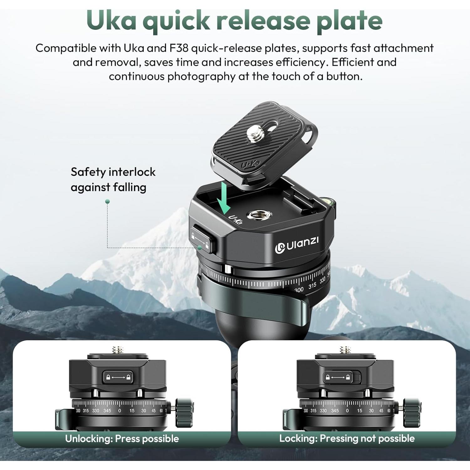 Trípode de Fibra de Carbono ULANZI JJ05 183.9 cm Carga 18 kg