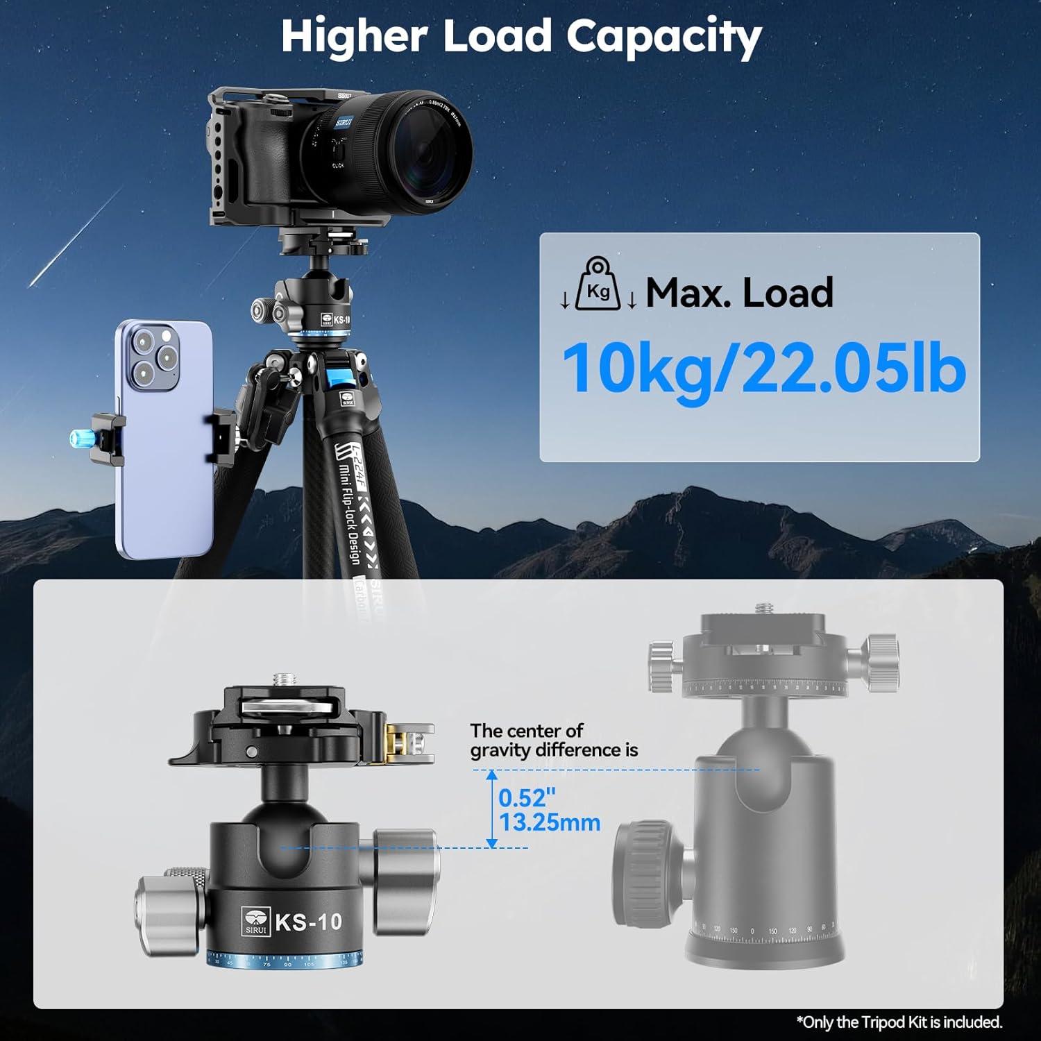Trípode de Viaje SIRUI L-224FL con Cabeza de Bola KS-10