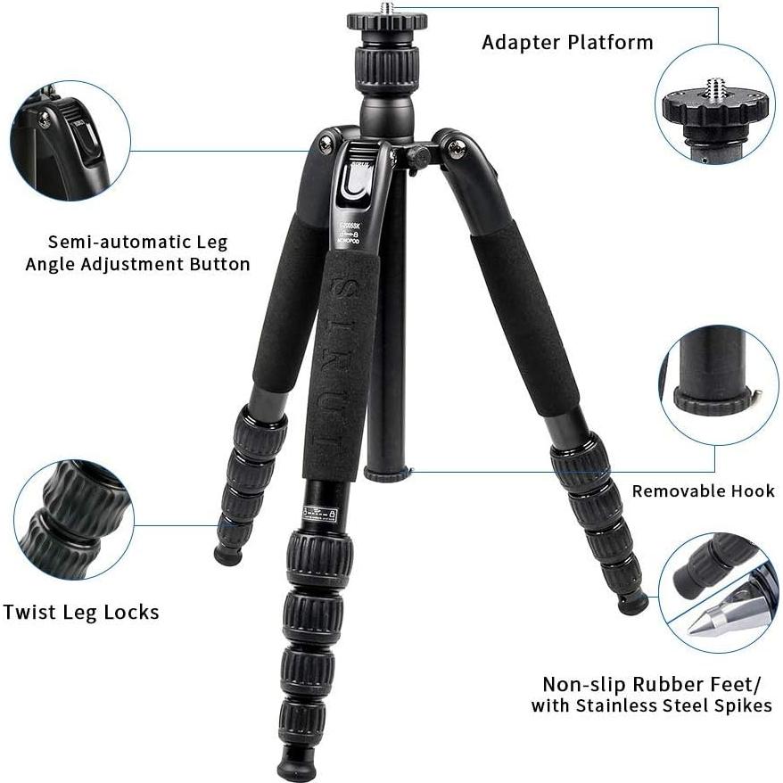 Trípode de Viaje Sirui T-2005SK Aluminio Negro 150cm 2kg