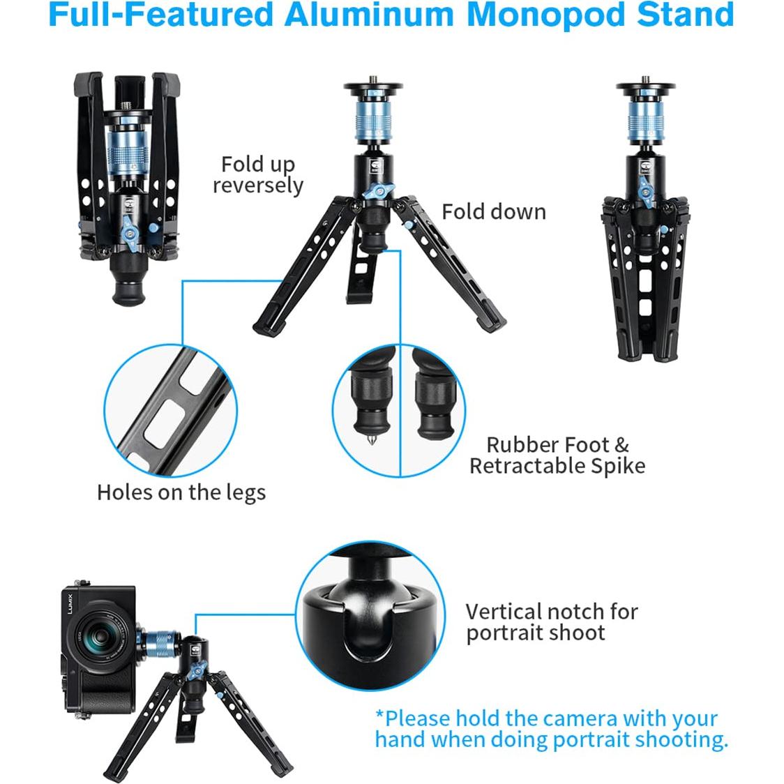 Base de Trípode SIRUI P-36 con Adaptador para Monopie