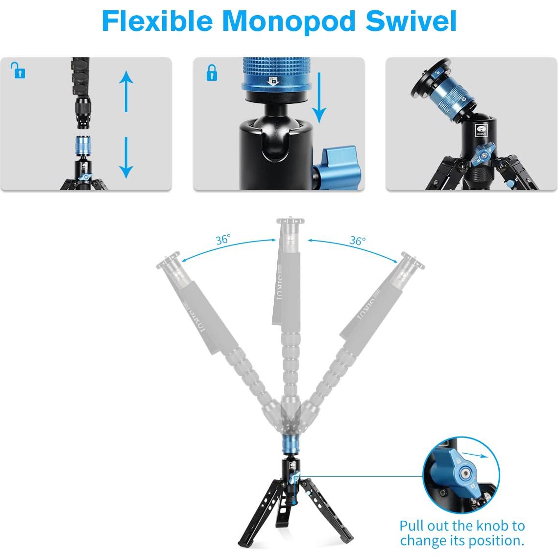 Base de Trípode SIRUI P-36 con Adaptador para Monopie