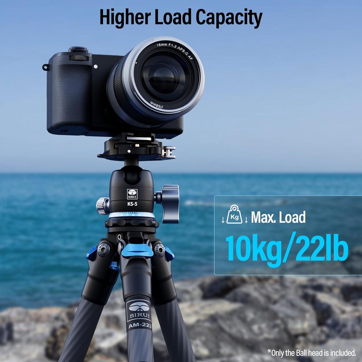 Cabezal de Bola SIRUI KS-5 para Trípode 10kg 360° Aluminio