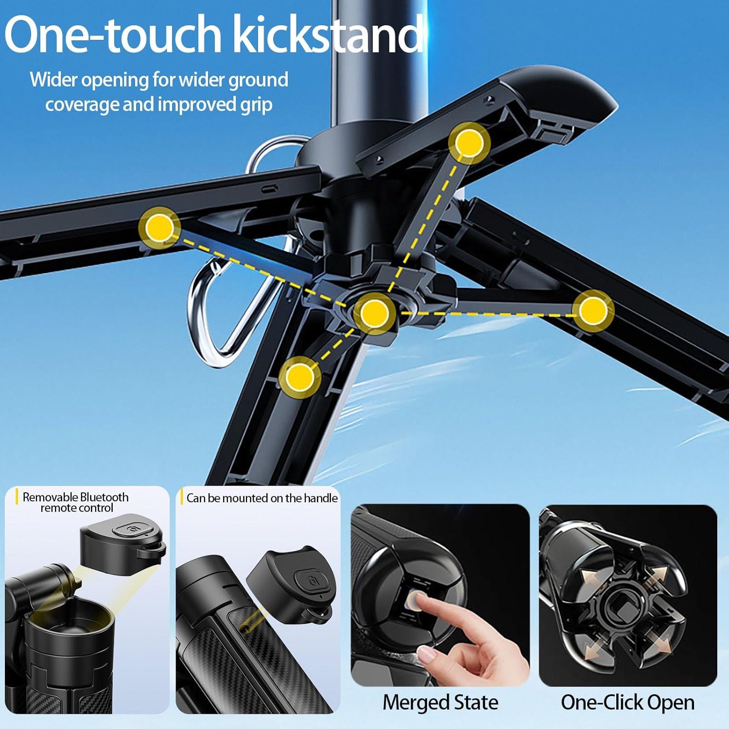 Palo de Selfie Magnético 4-en-1 Nichalous con Control Remoto