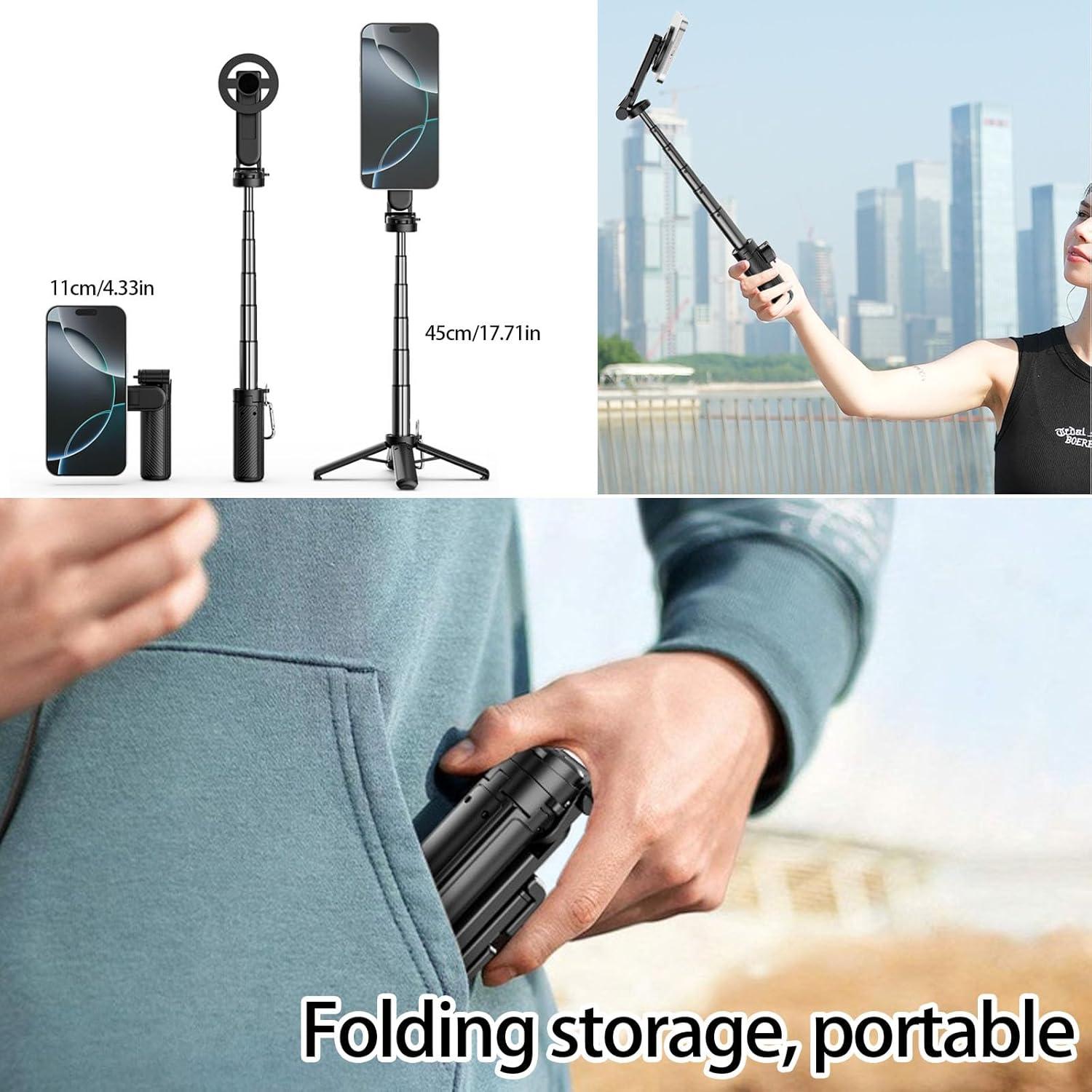 Palo de Selfie Magnético 4-en-1 Nichalous con Control Remoto