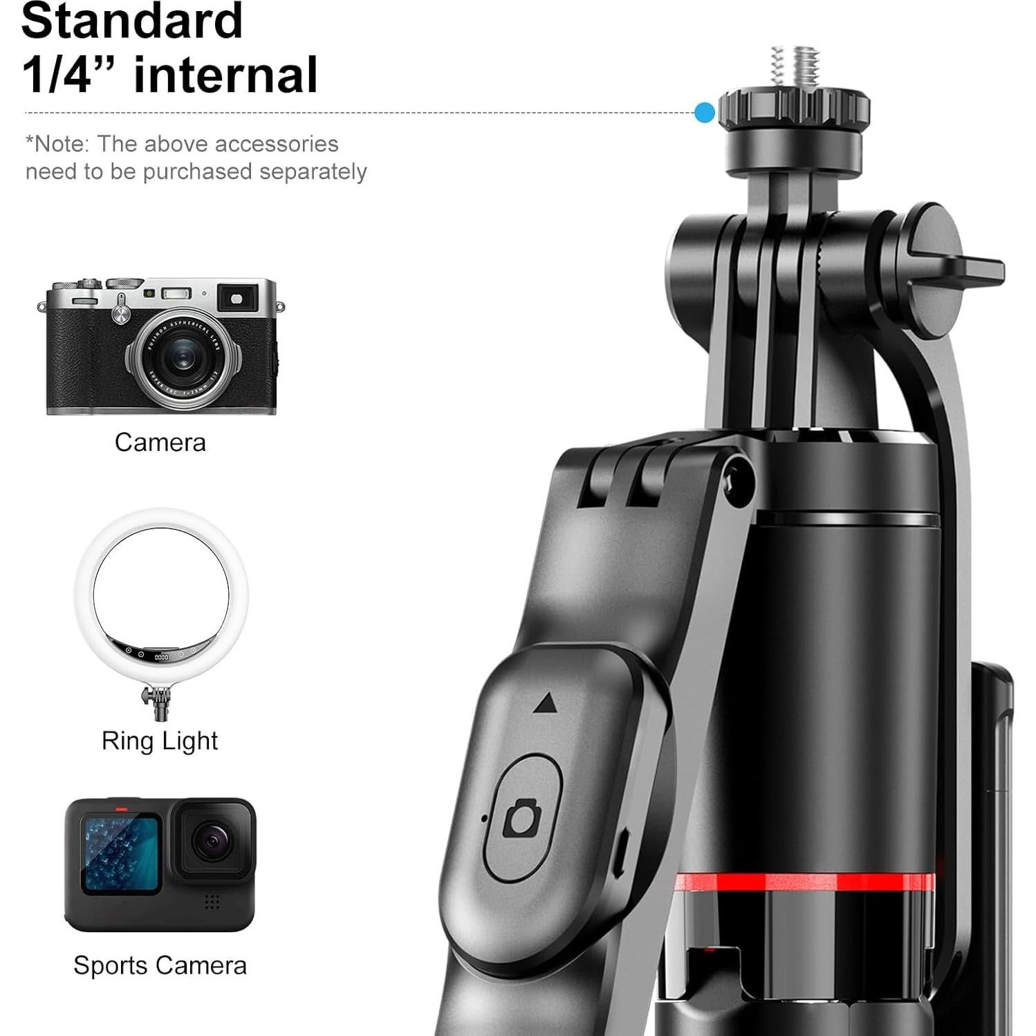 Trípode Selfie 2-en-1 SHENZHEN F15 Extensible 1.7m