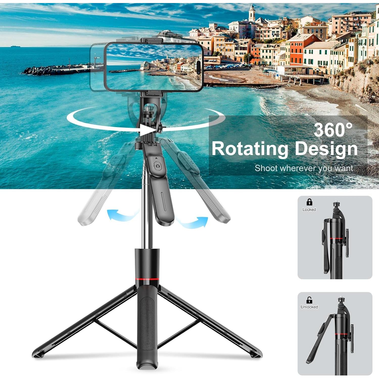 Trípode Selfie 2-en-1 SHENZHEN F15 Extensible 1.7m