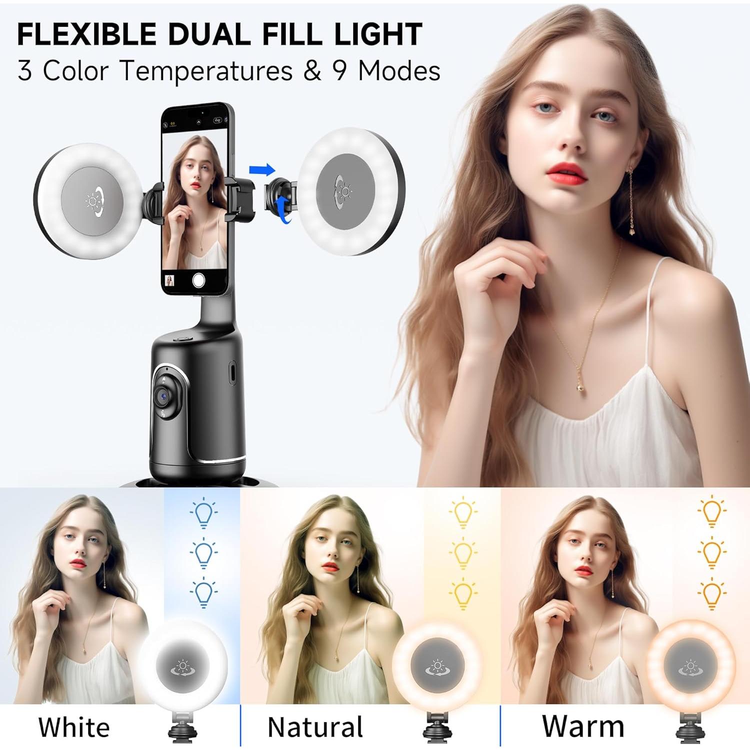 Trípode Inteligente SelfieShow con Luz y Seguimiento Facial