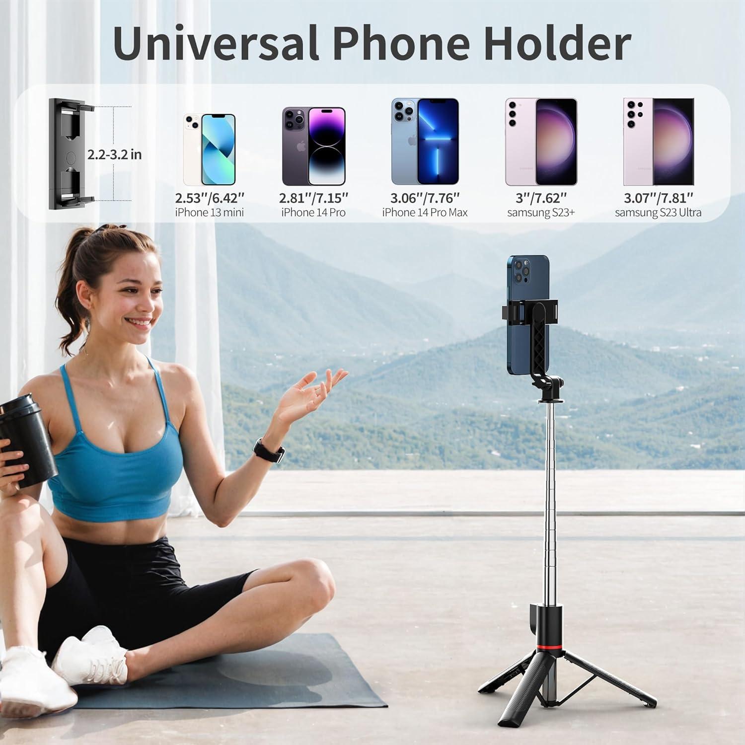 Selfie Stick Trípode BKWITY 132 cm con Control Remoto