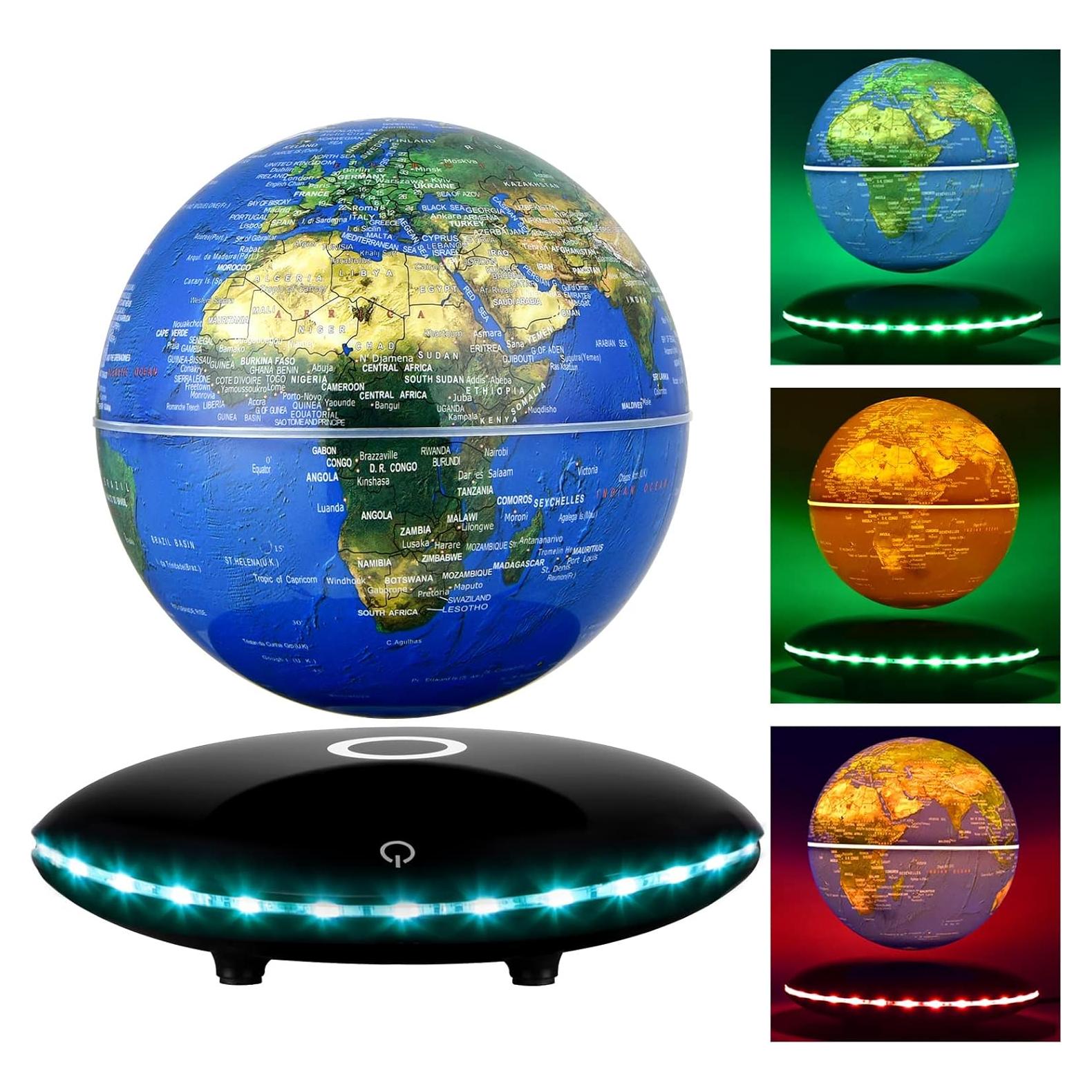 Globo Levitatante Magnético Mapa Mundial 15,24 cm LED