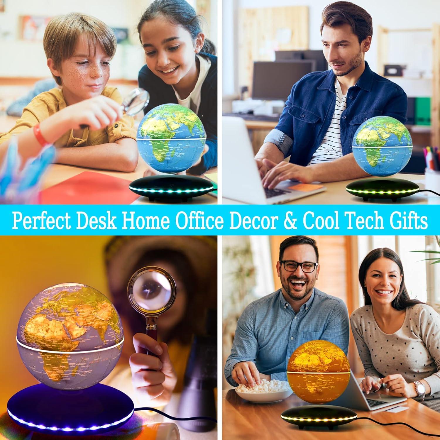 Globo Levitatante Magnético Mapa Mundial 15,24 cm LED