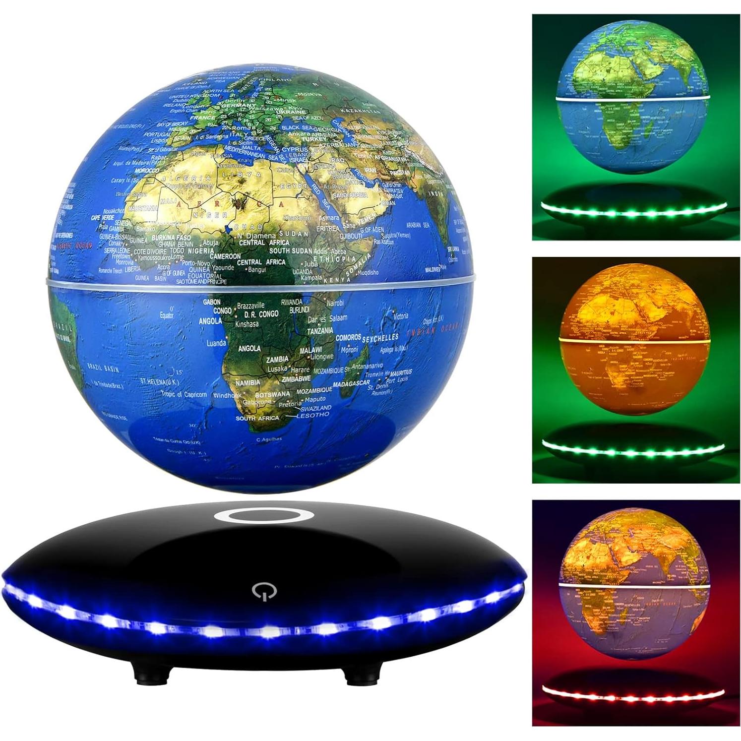 Globo Levitatante Magnético Mapa Mundial 15,24 cm LED