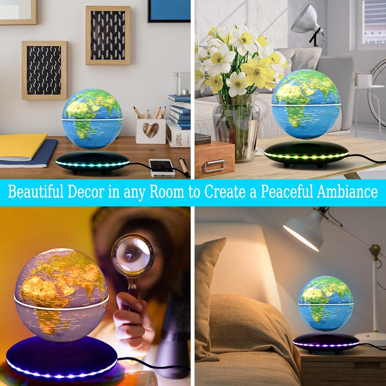 Globo Levitatante Magnético Mapa Mundial 15,24 cm LED