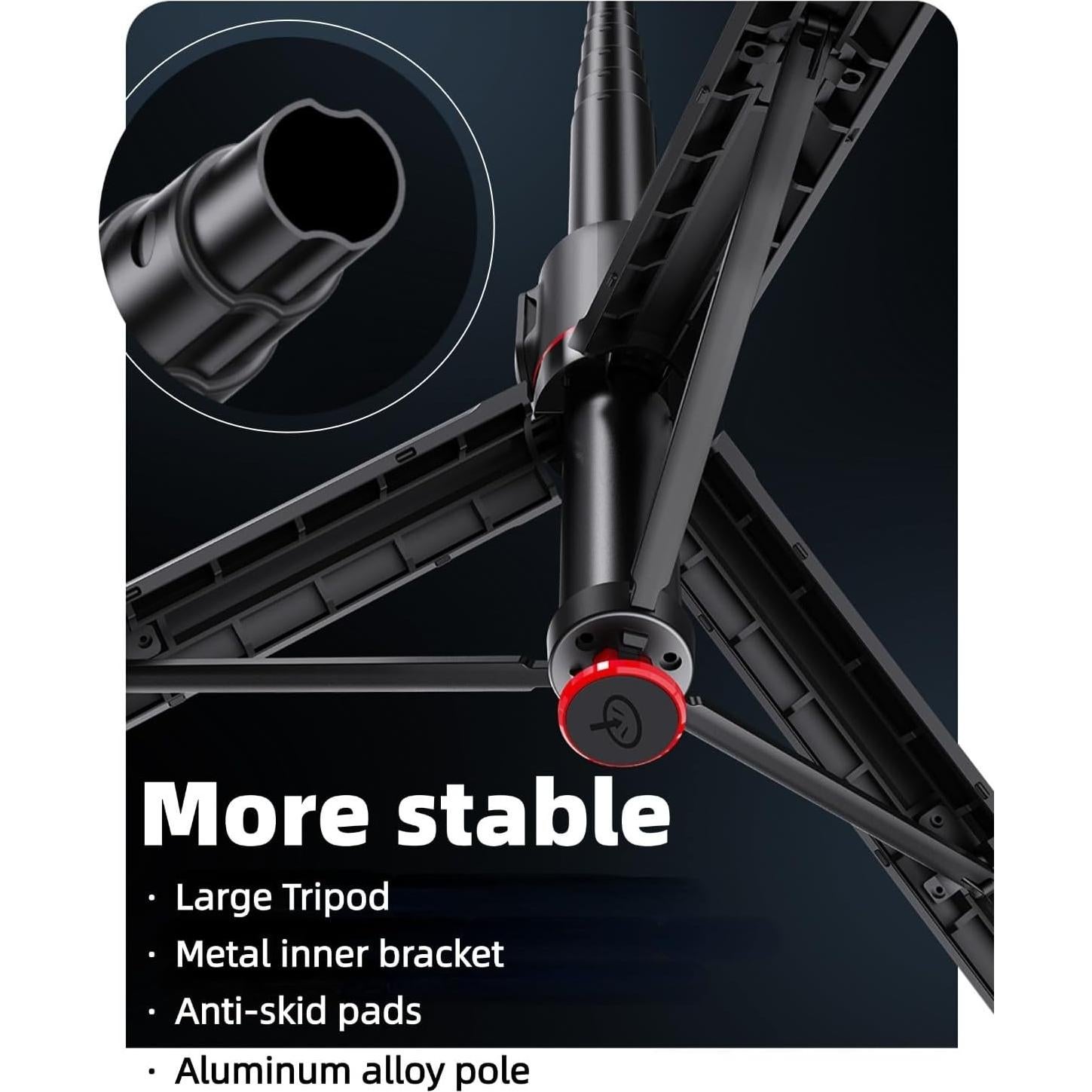 Palo de Selfie Magnético Automático 1.77m con Trípode y Control Remoto