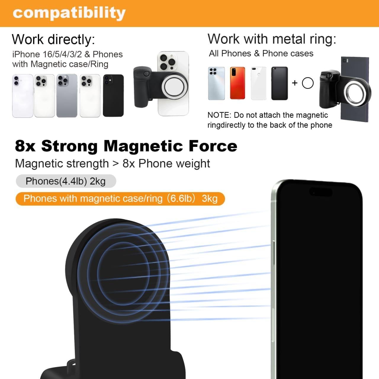 Soporte Magnético para Teléfono KELEDEZ con Luz y Control Remoto