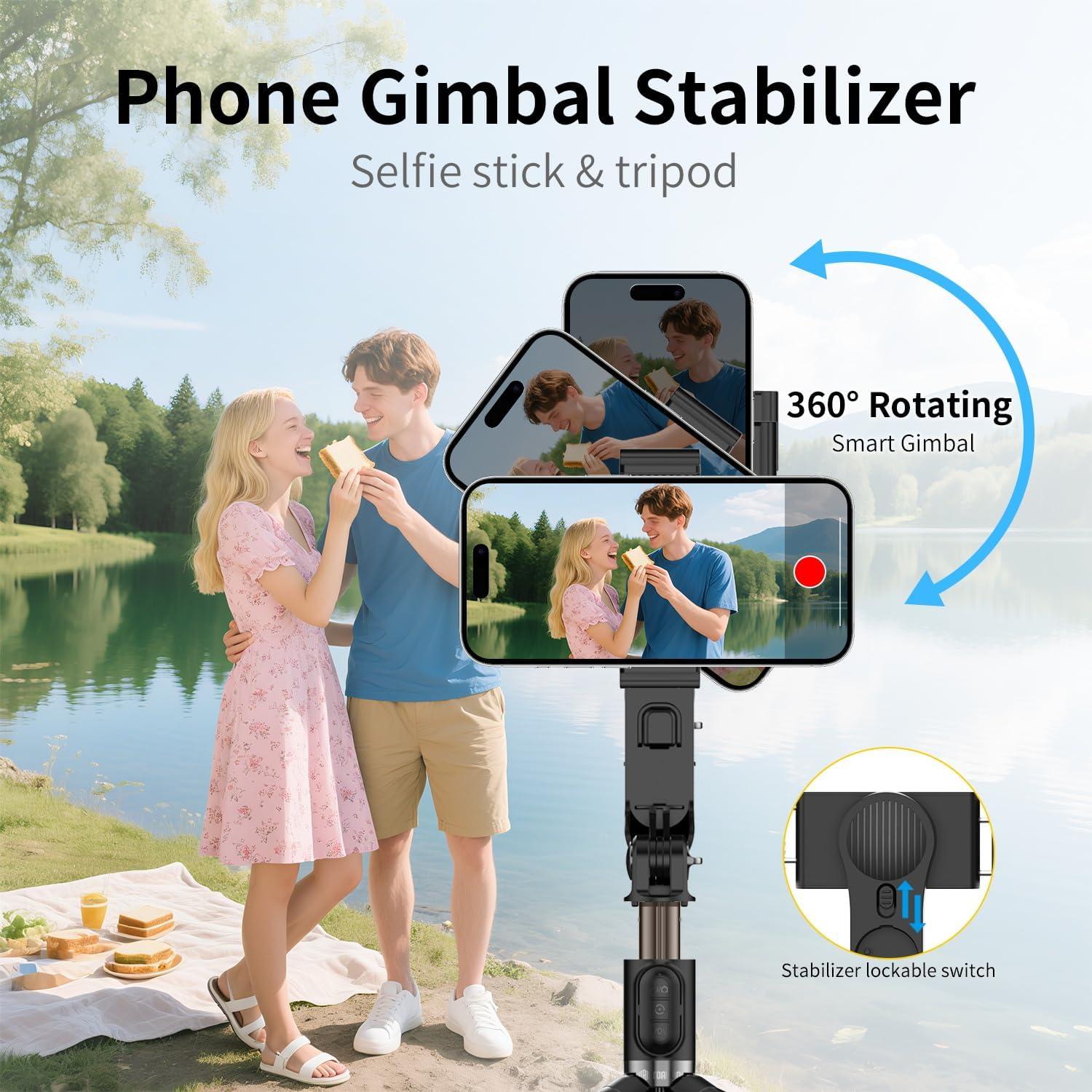 Estabilizador Gimbal TOALLIN para Smartphone con Luz y Control Remoto