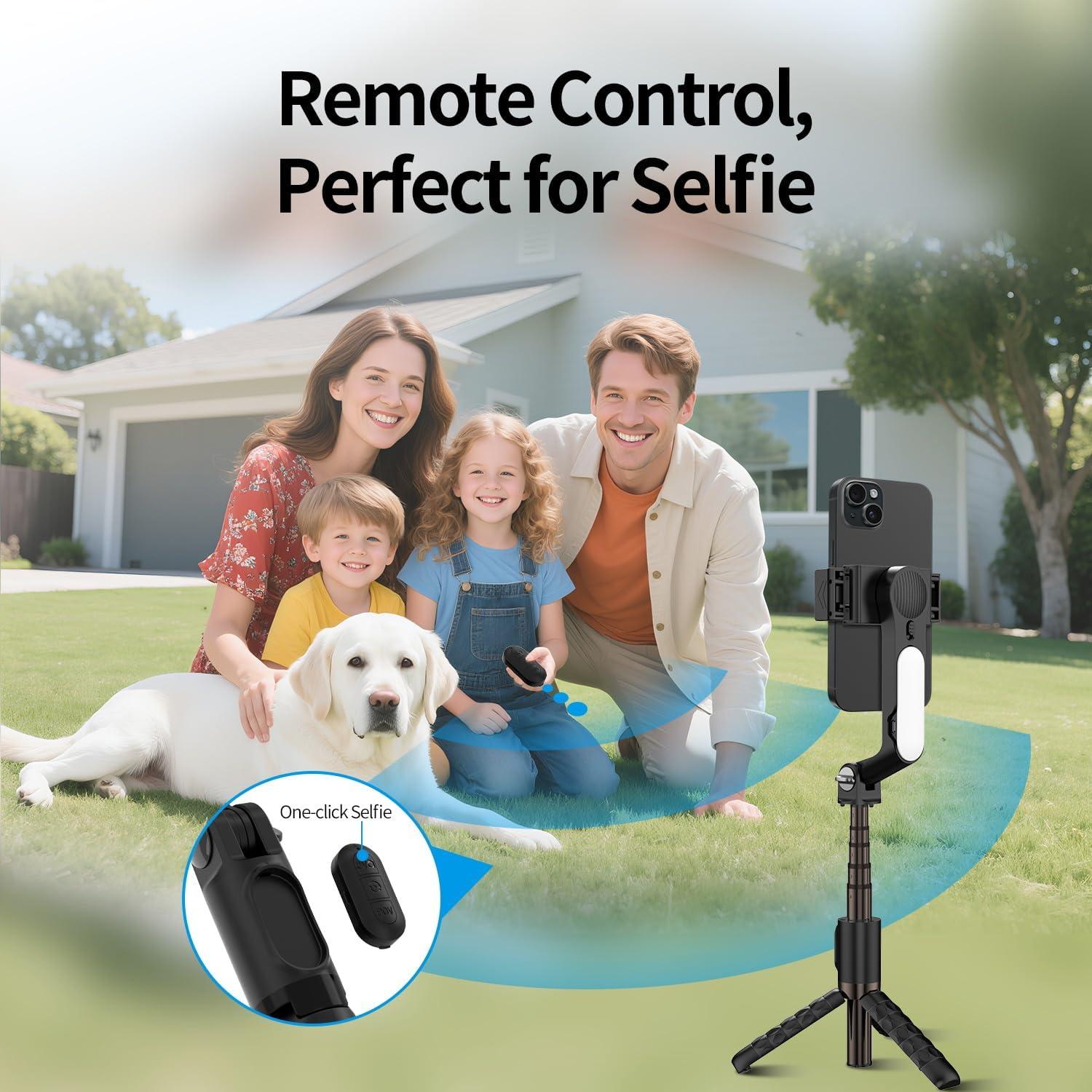 Estabilizador Gimbal TOALLIN para Smartphone con Luz y Control Remoto