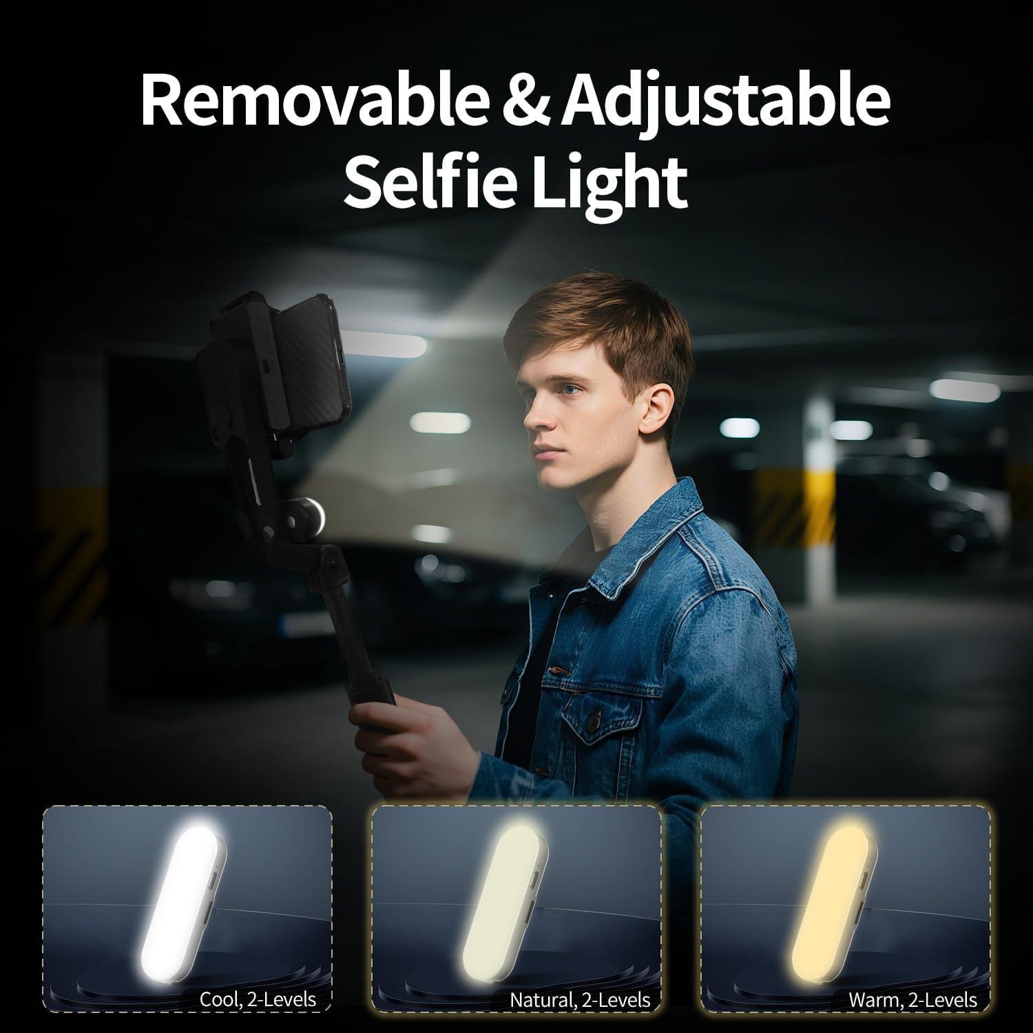 Estabilizador Gimbal TOALLIN para Smartphone con Luz y Control Remoto