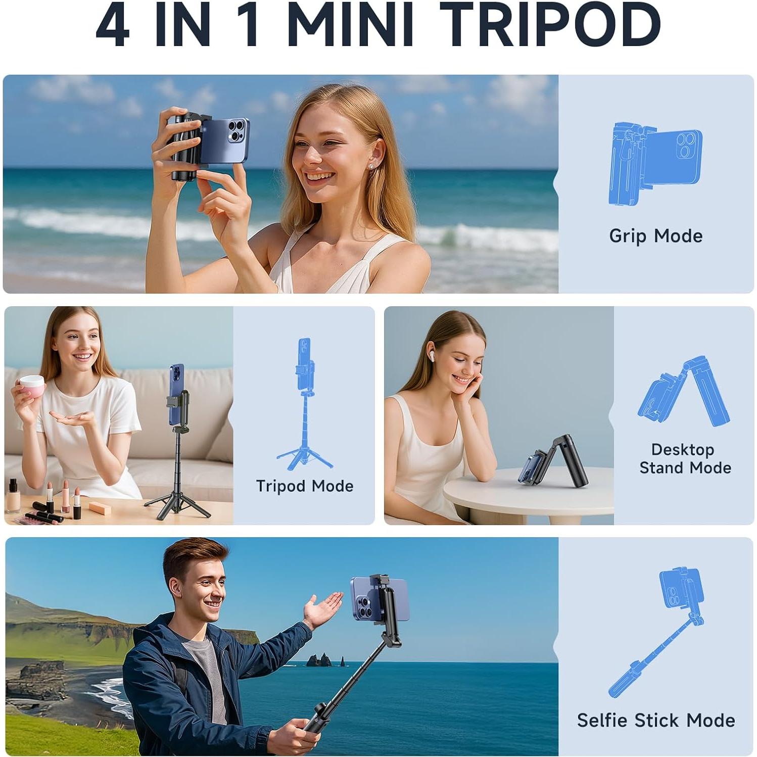 Palo Selfie Mini Hesheng M5 con Control Remoto Bluetooth