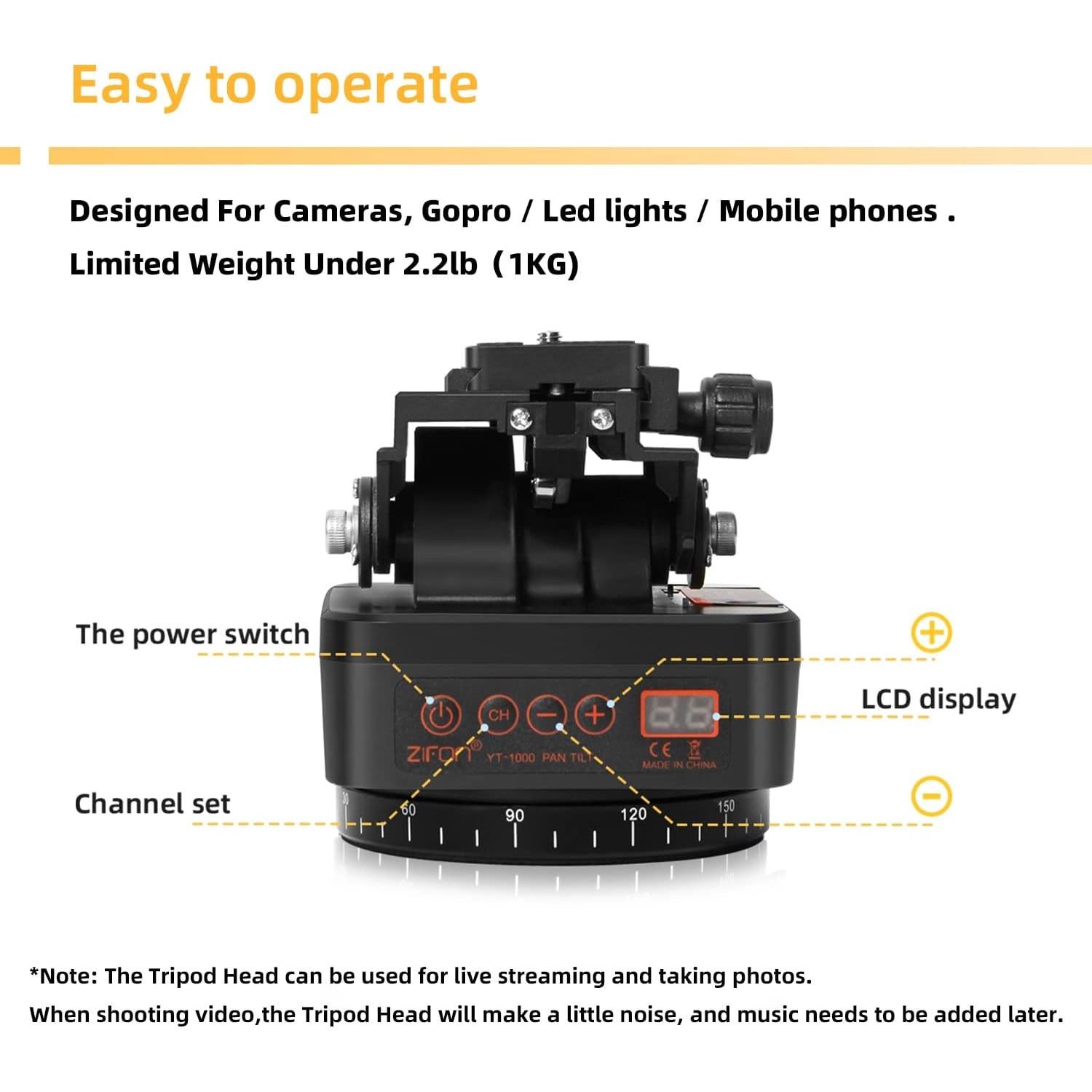 Soporte de Cámara Pan Tilt OlyCelotti con Control Remoto