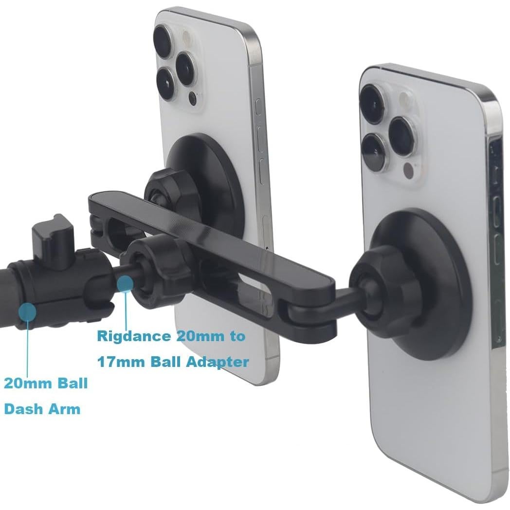 Soporte Magnético Doble para Teléfono Rigdance 2-en-1 Ajustable