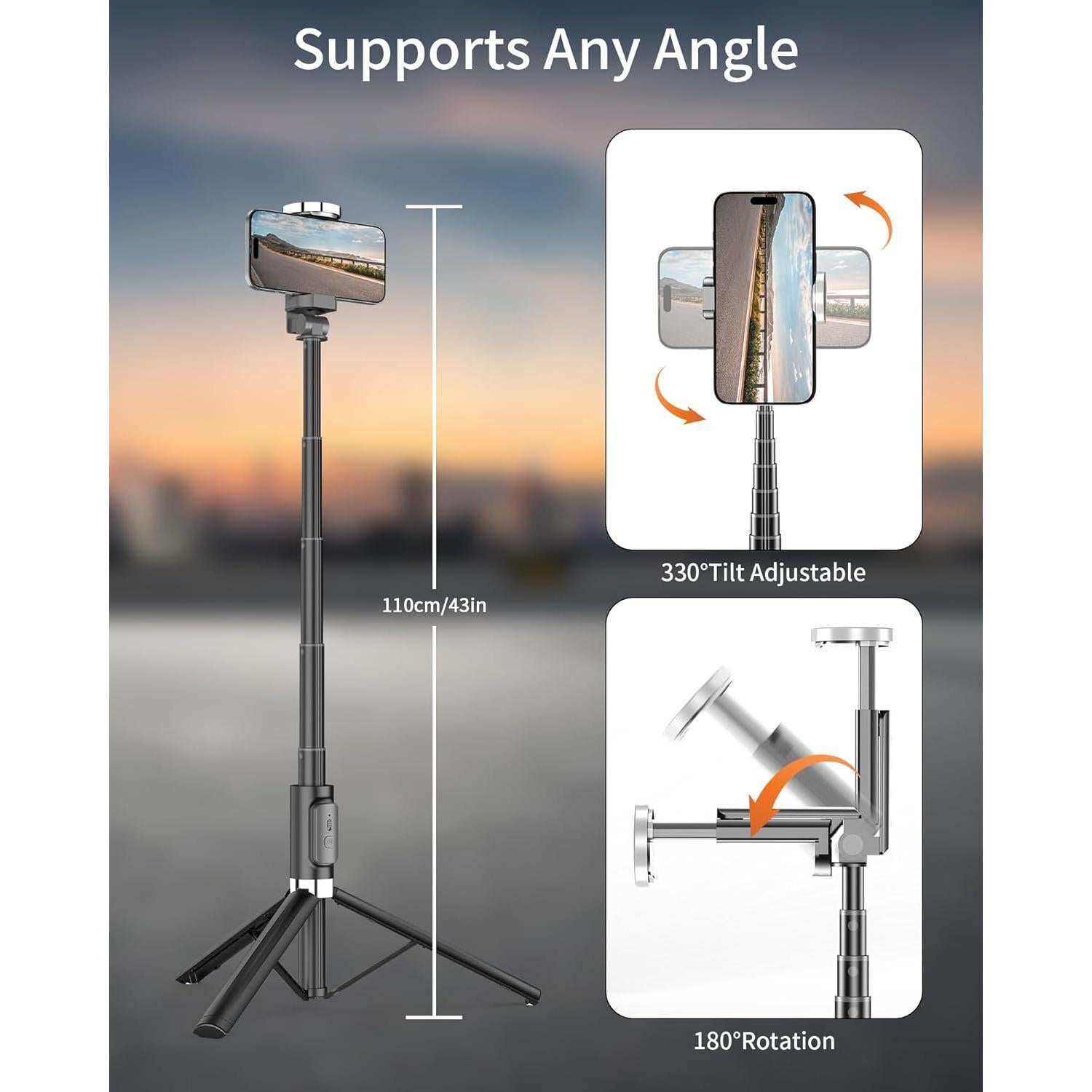 Trípode para Selfie ACKIMA DP16, Soporte Teléfono 110cm