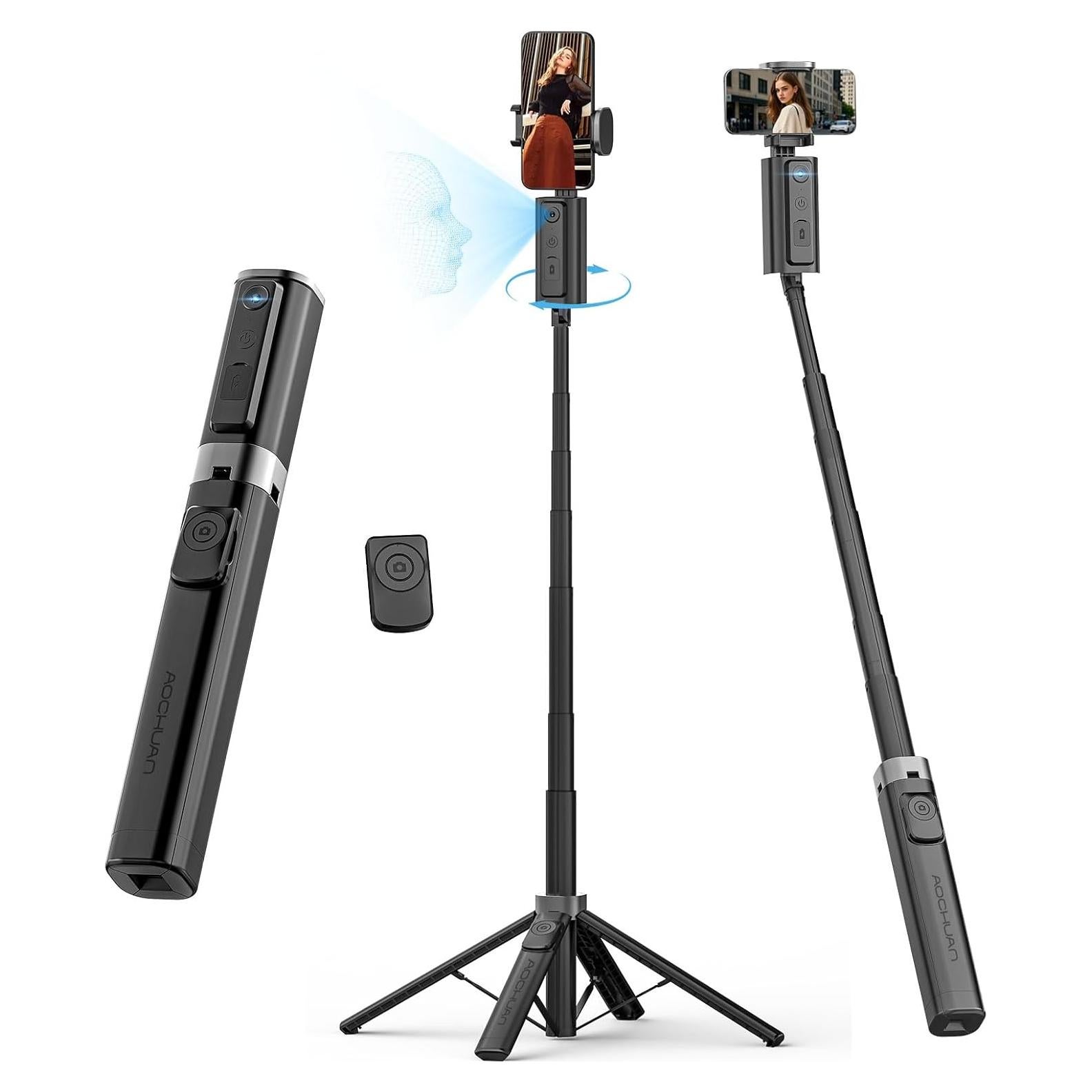 Trípode Automático AOCHUAN con Seguimiento Facial y Control Remoto