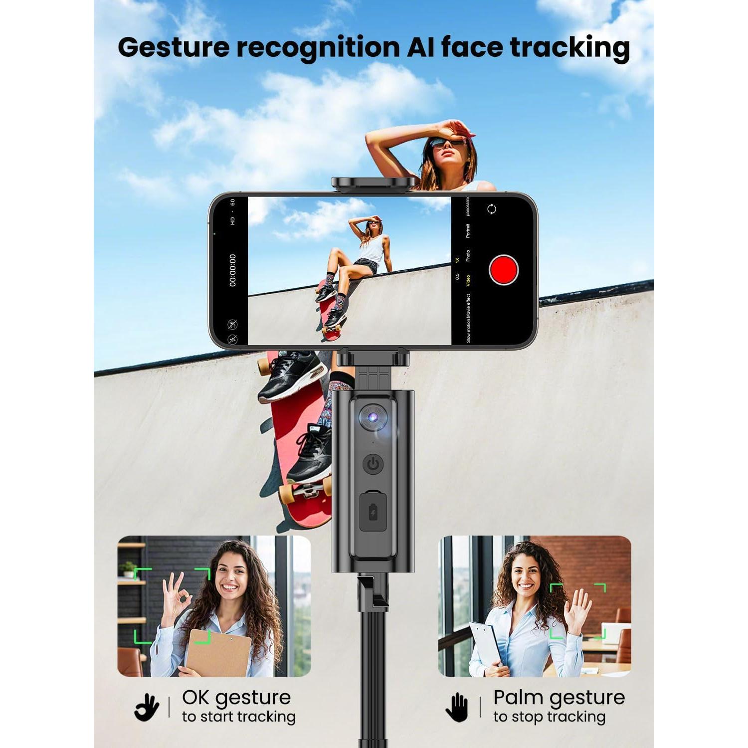 Trípode Automático AOCHUAN con Seguimiento Facial y Control Remoto