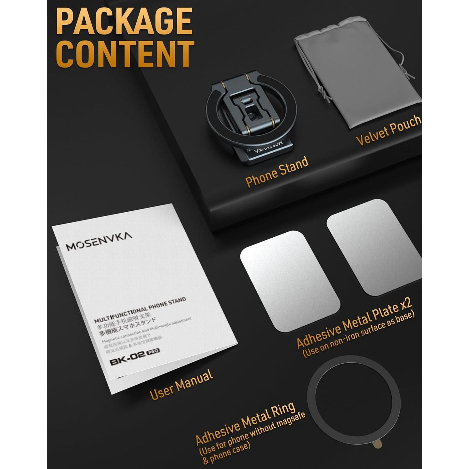 Soporte Magnético Doble MOSENVKA para Teléfono - 360° Ajustable