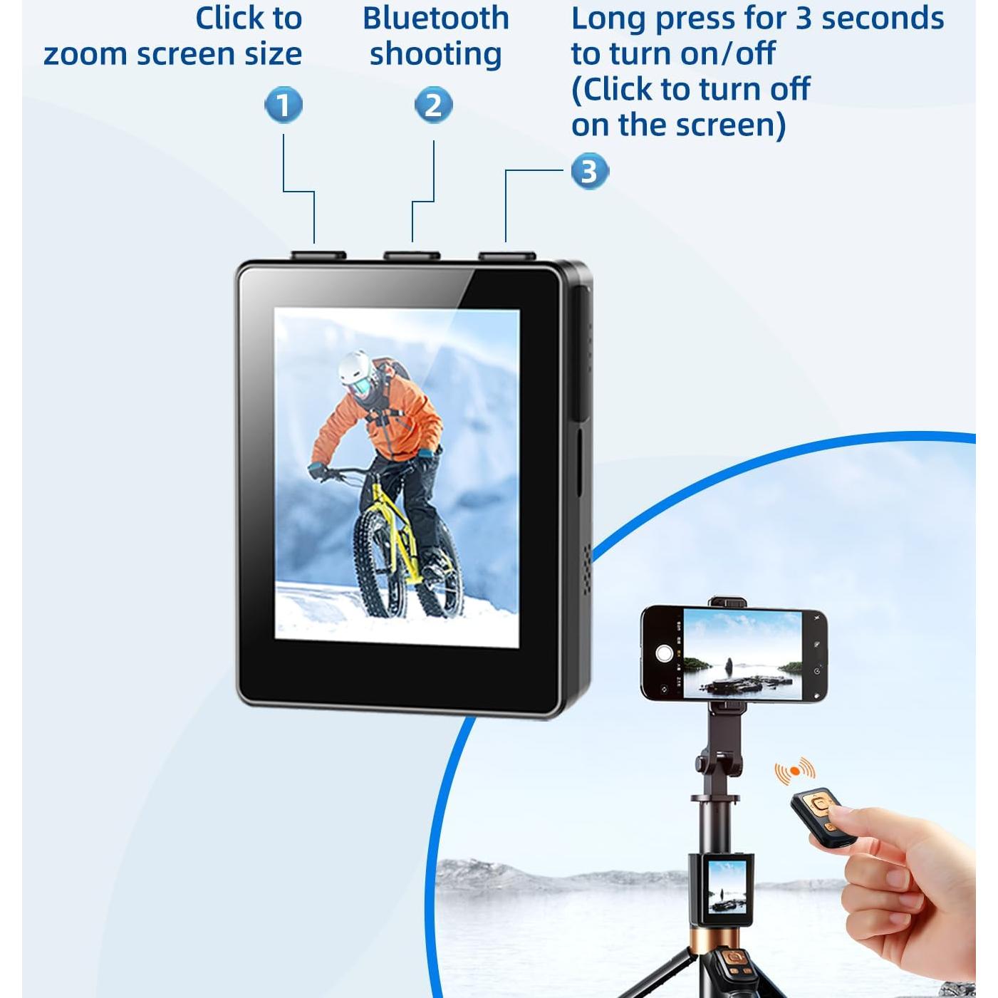 Palo Selfie Flymoon con Control Remoto y Pantalla Desmontable 173 cm