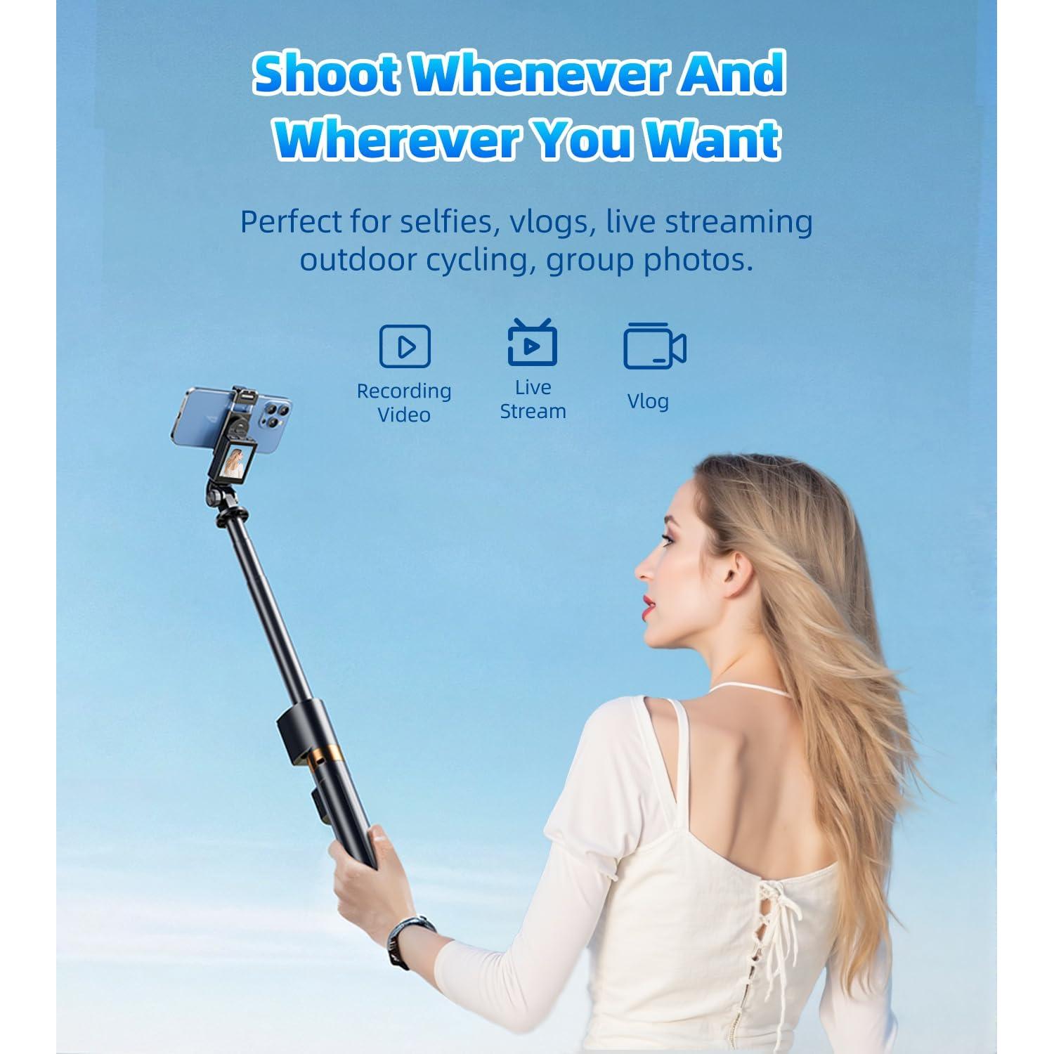 Palo Selfie Flymoon con Control Remoto y Pantalla Desmontable 173 cm