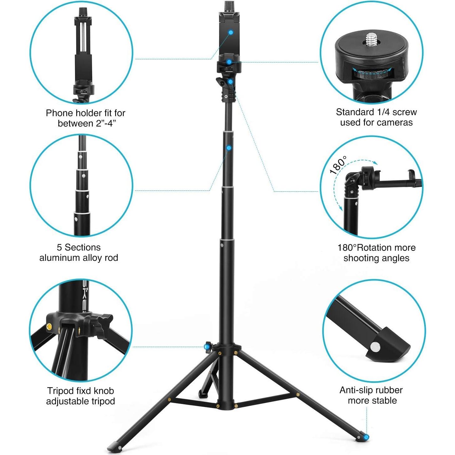 Trípode para Selfie YESKER 52" Ajustable con Control Remoto