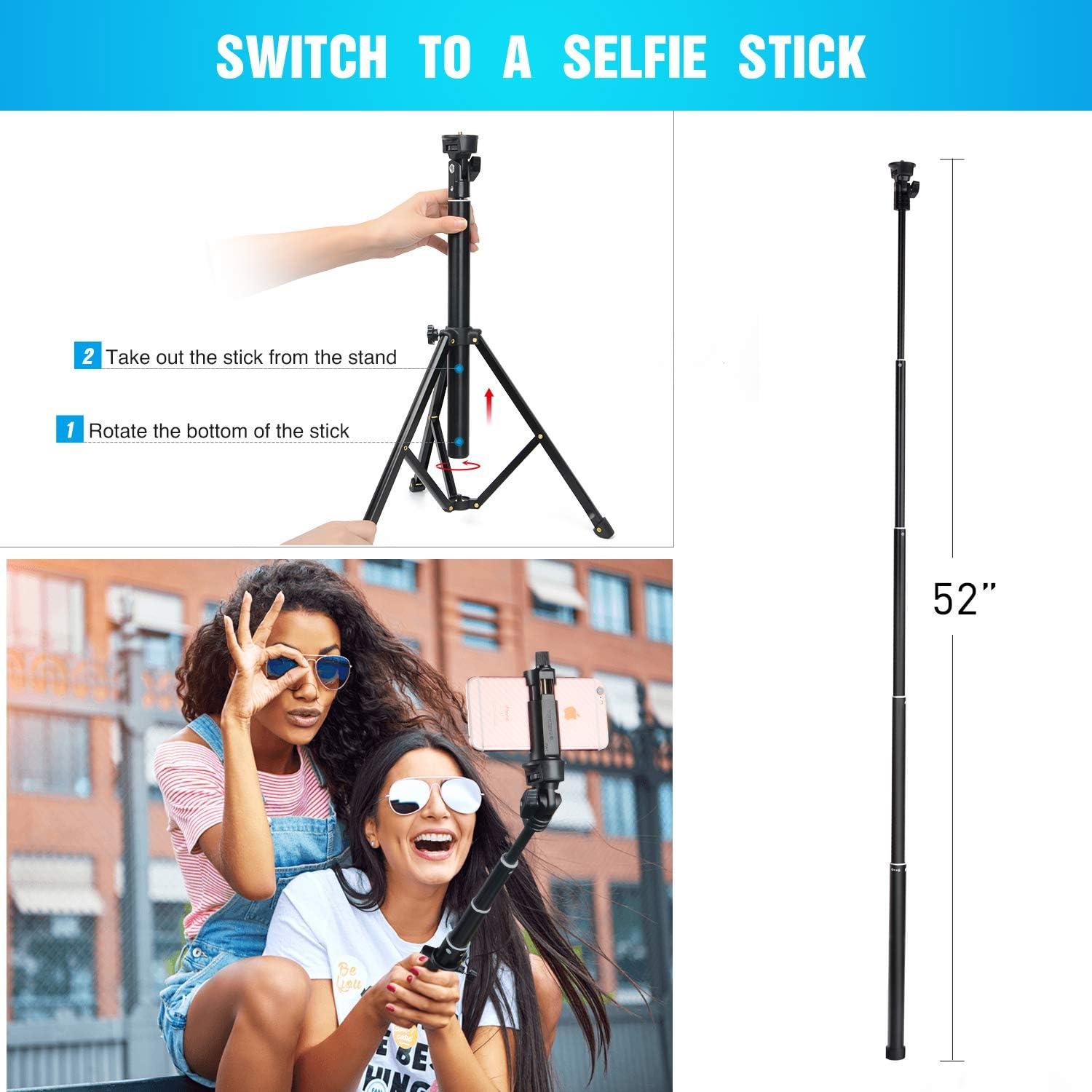 Trípode para Selfie YESKER 52" Ajustable con Control Remoto