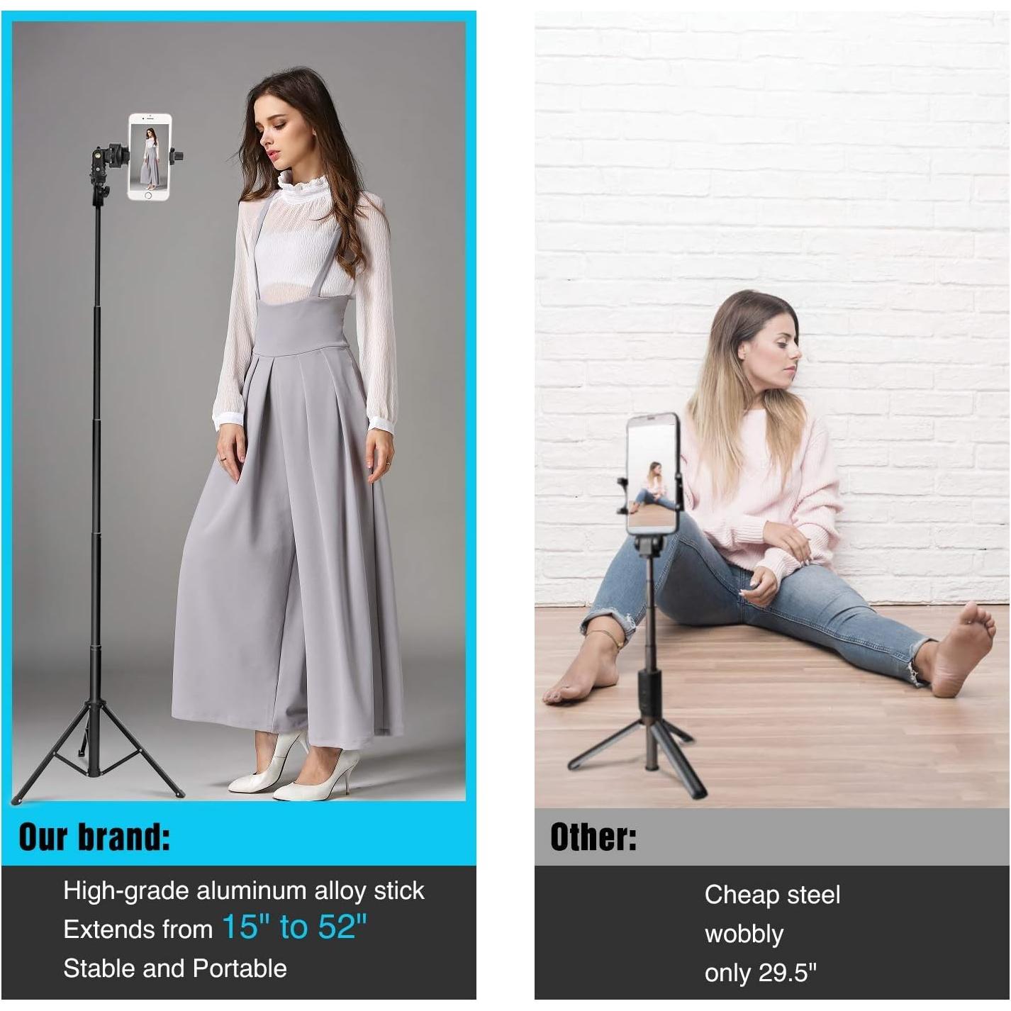 Trípode para Selfie YESKER 52" Ajustable con Control Remoto