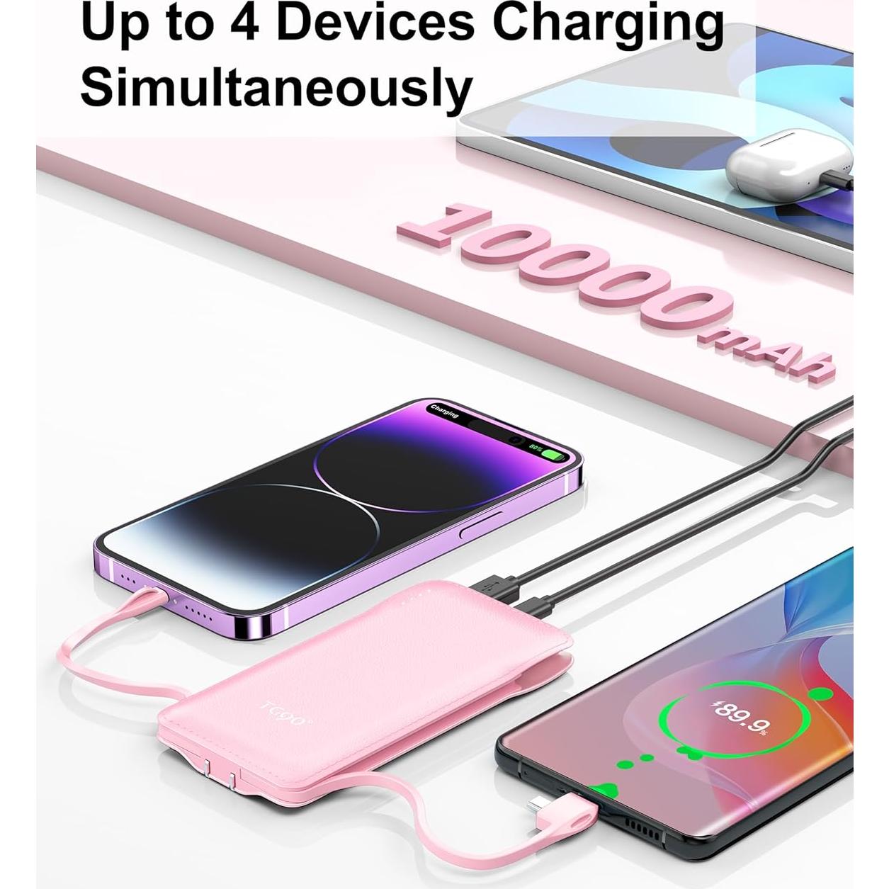 Banco de Energía 10000mAh TG90° 2 Pack Negro y Rosa