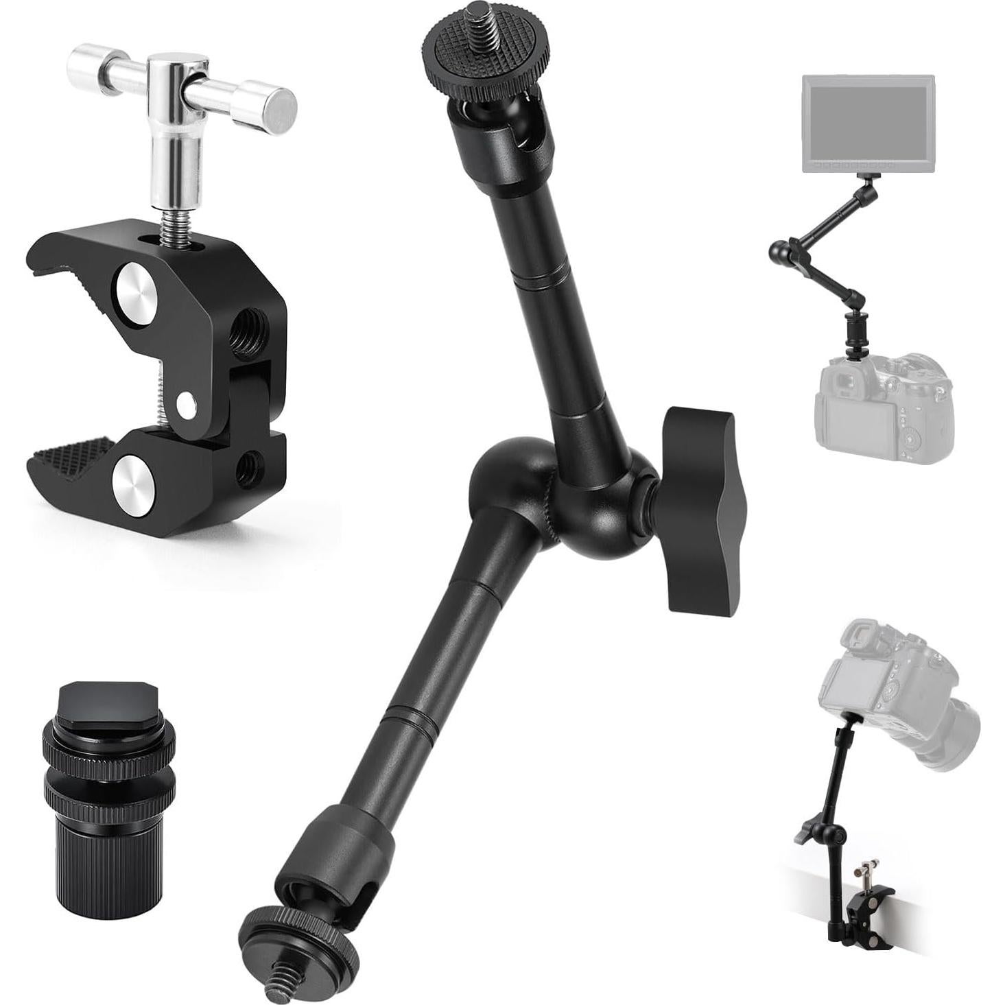 Brazo Mágico TARION 11" con Super Abrazadera y Soporte de Luz 35-63 cm