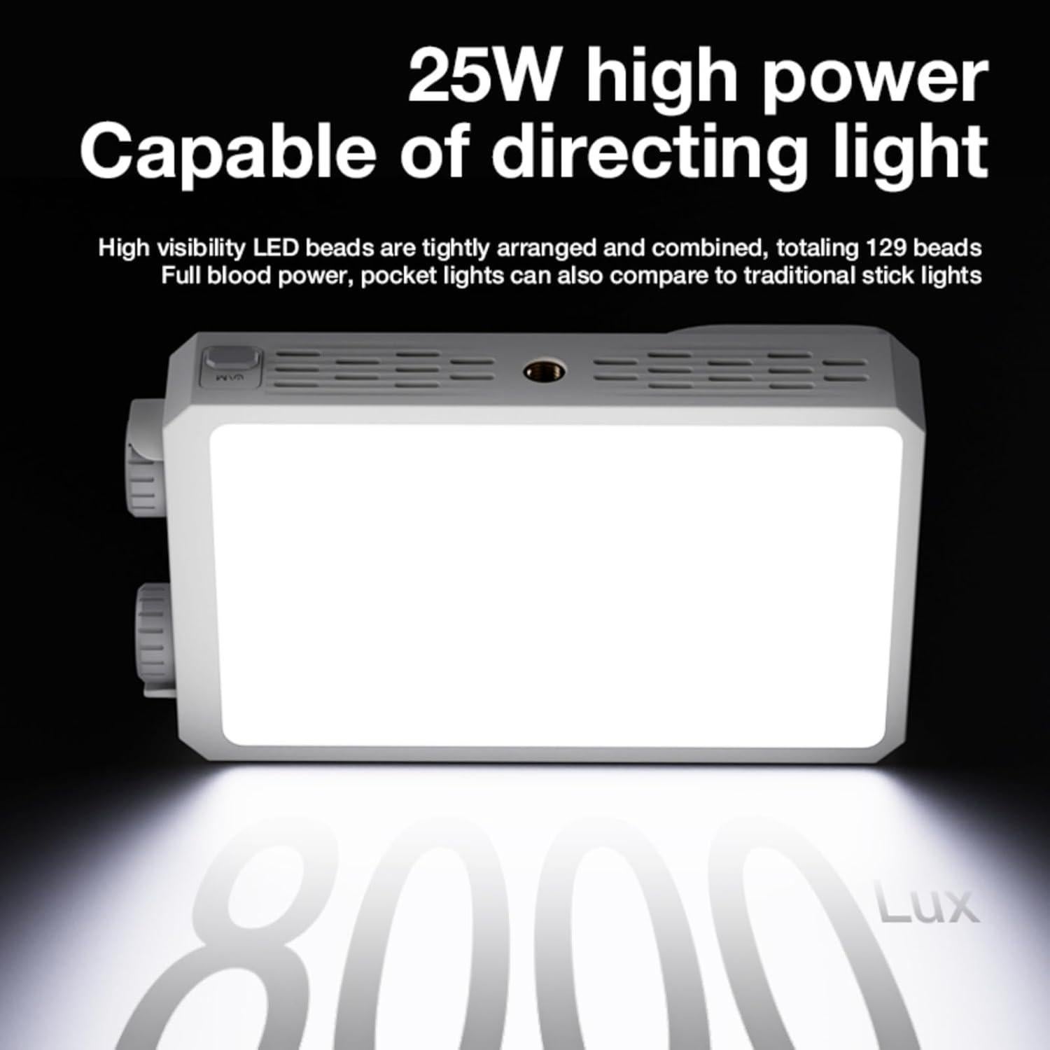 Luz de Video LED Portátil JatureClets 25W RGB 8000 Lúmenes