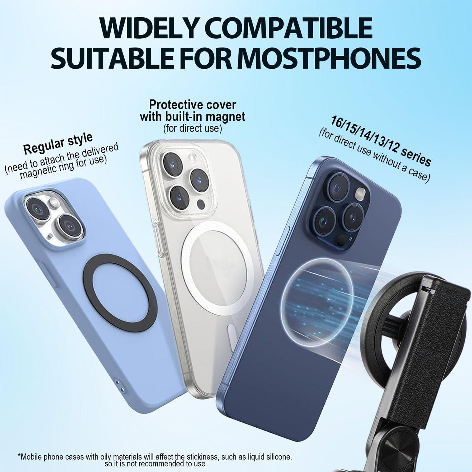 Palo de Selfie Magnético 4-en-1 MAROJEIF con Control Remoto