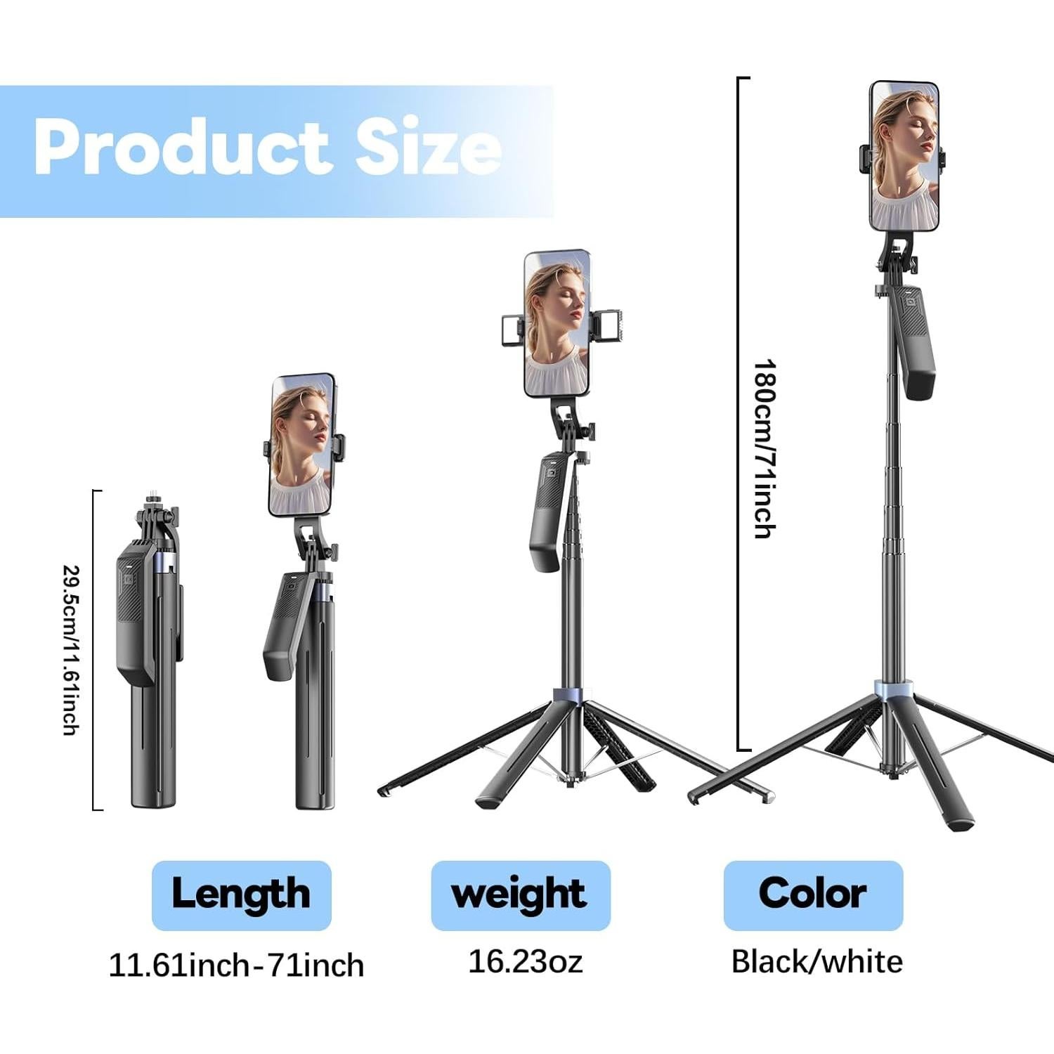 Trípode de Selfie LingoFoto P19 con Control Remoto y Luces LED