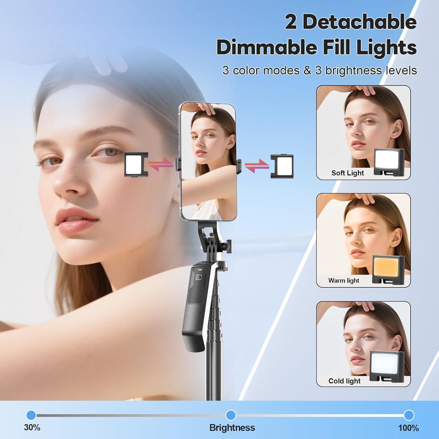 Trípode de Selfie LingoFoto P19 con Control Remoto y Luces LED