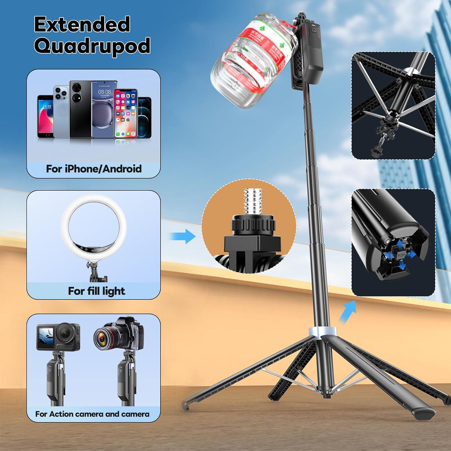 Trípode de Selfie LingoFoto P19 con Control Remoto y Luces LED