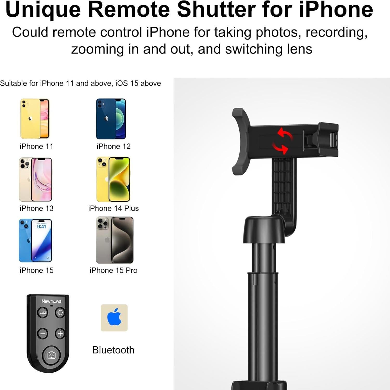 Trípode Selfie Stick Newmowa con Control Remoto para iPhone