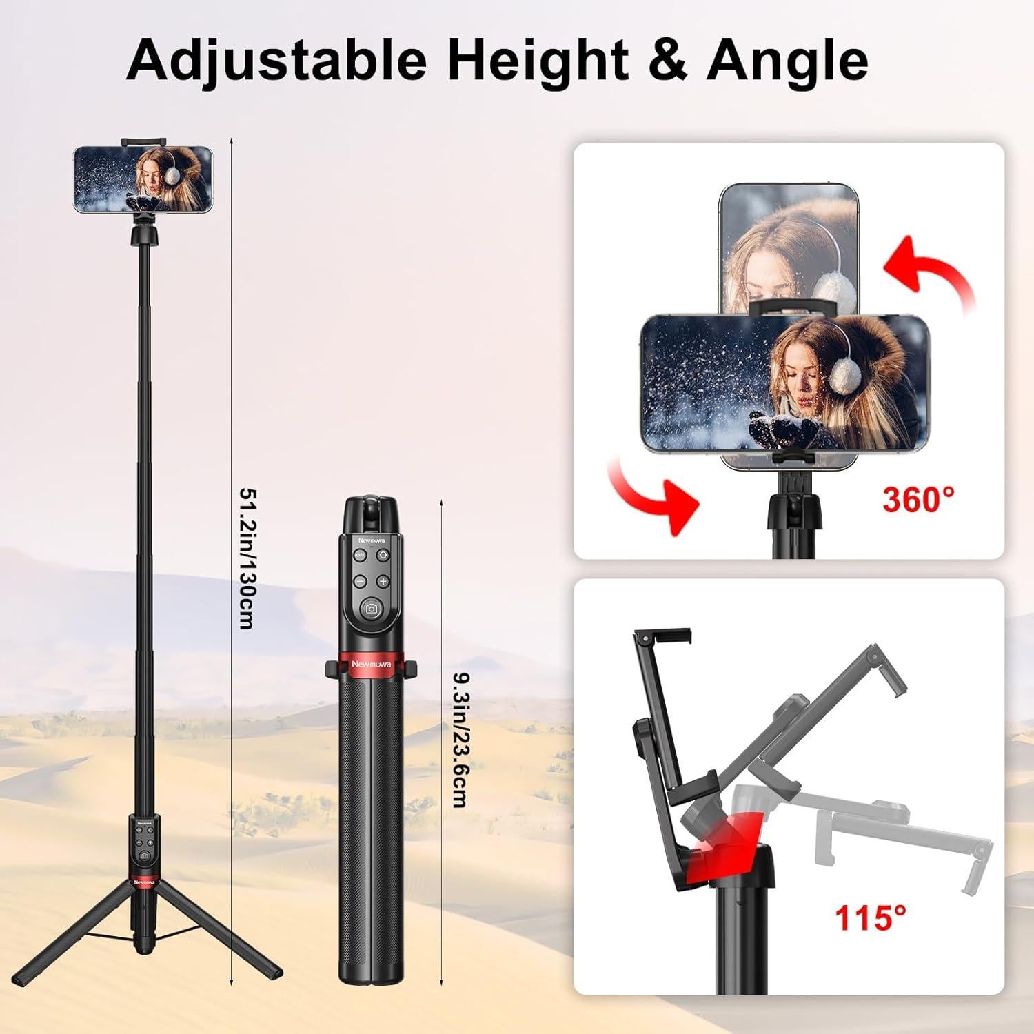 Trípode Selfie Stick Newmowa con Control Remoto para iPhone